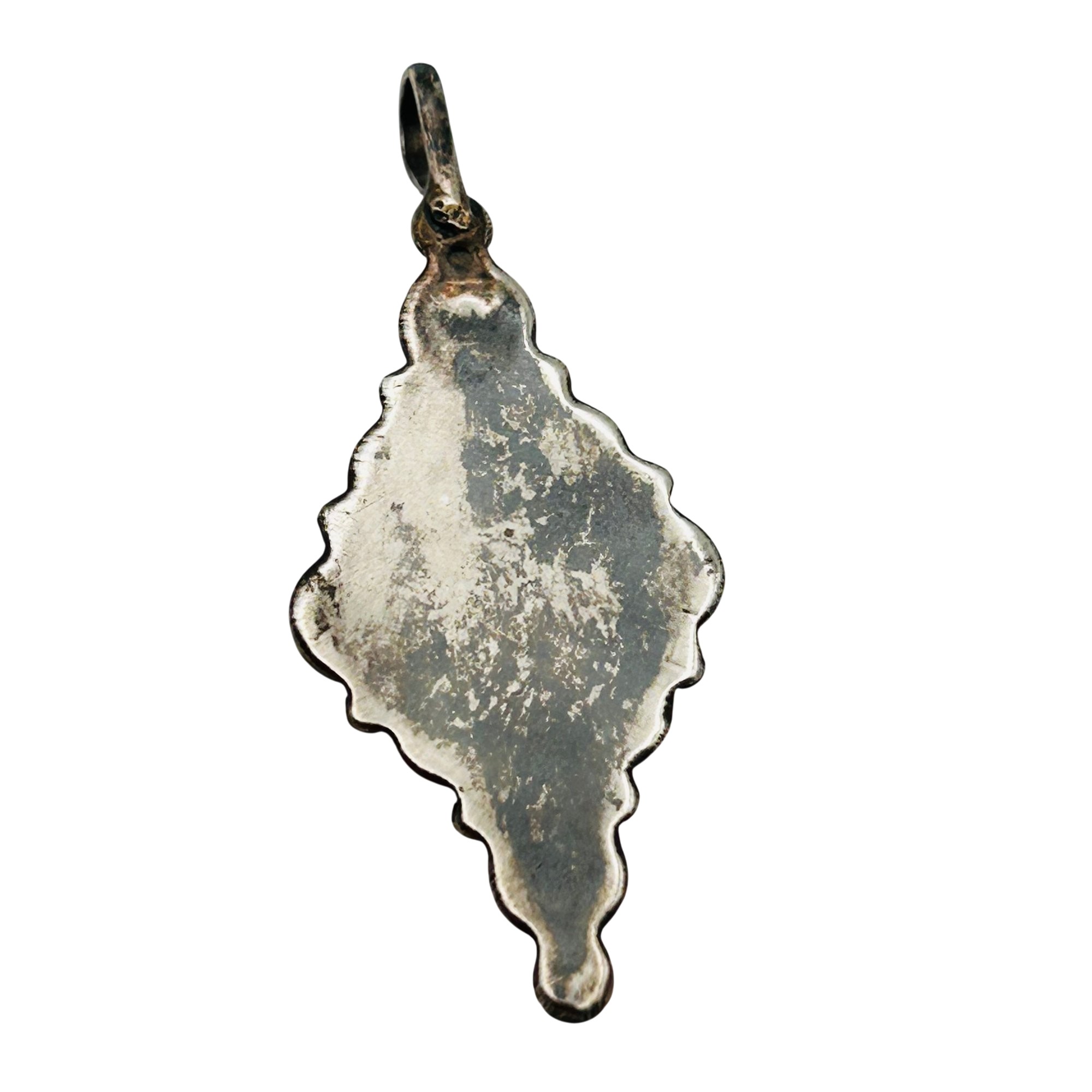 Zuni Sterling Petite Point Turquoise Pendant