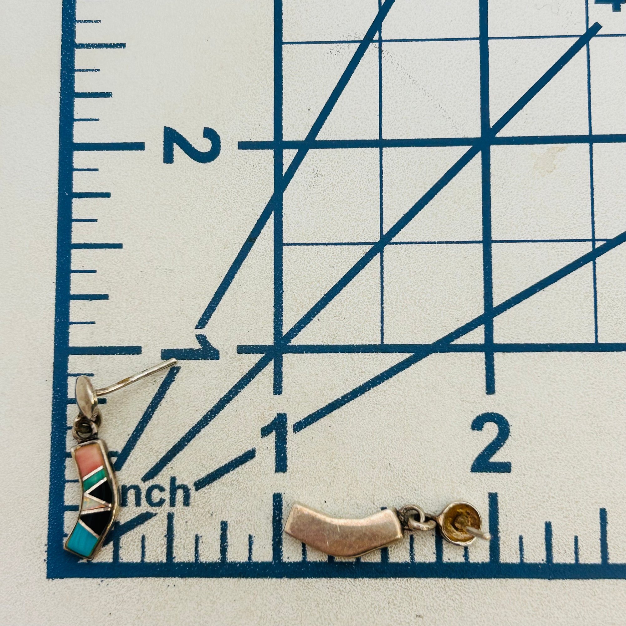 Vintage Southwest Inlay Multi-Stone Earrings