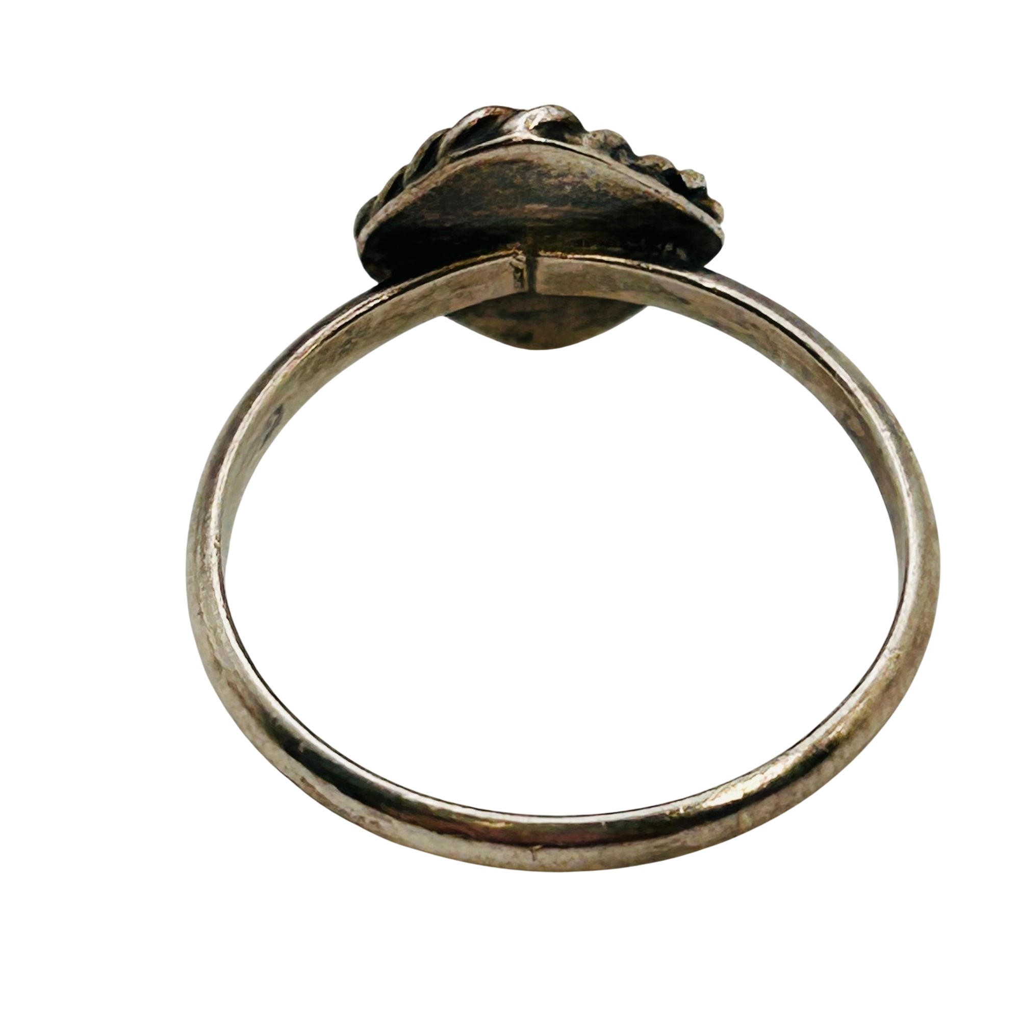 Vintage Navajo Sterling Coral Ring Sz 7