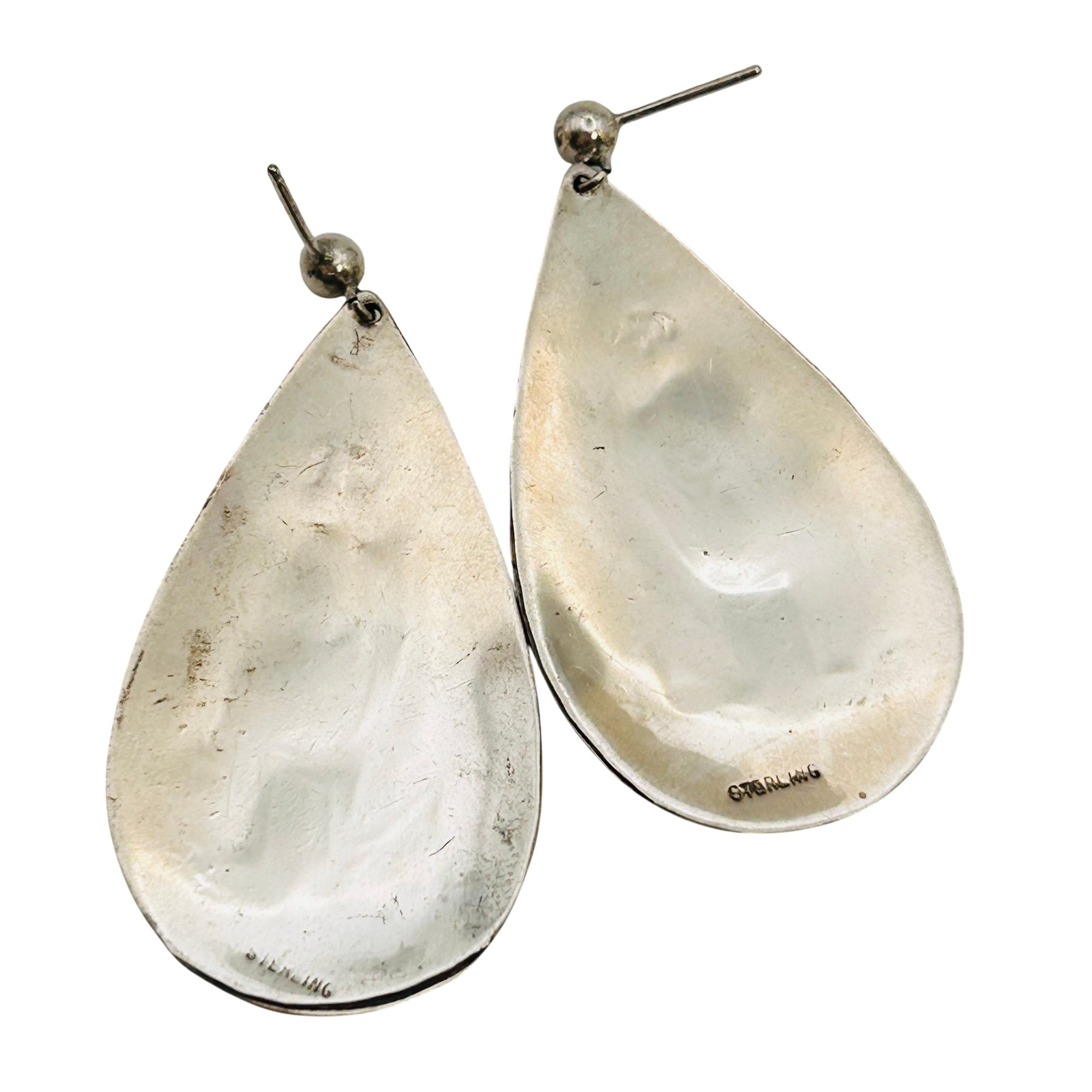 Native Sterling Overlay Kokopelli Earrings
