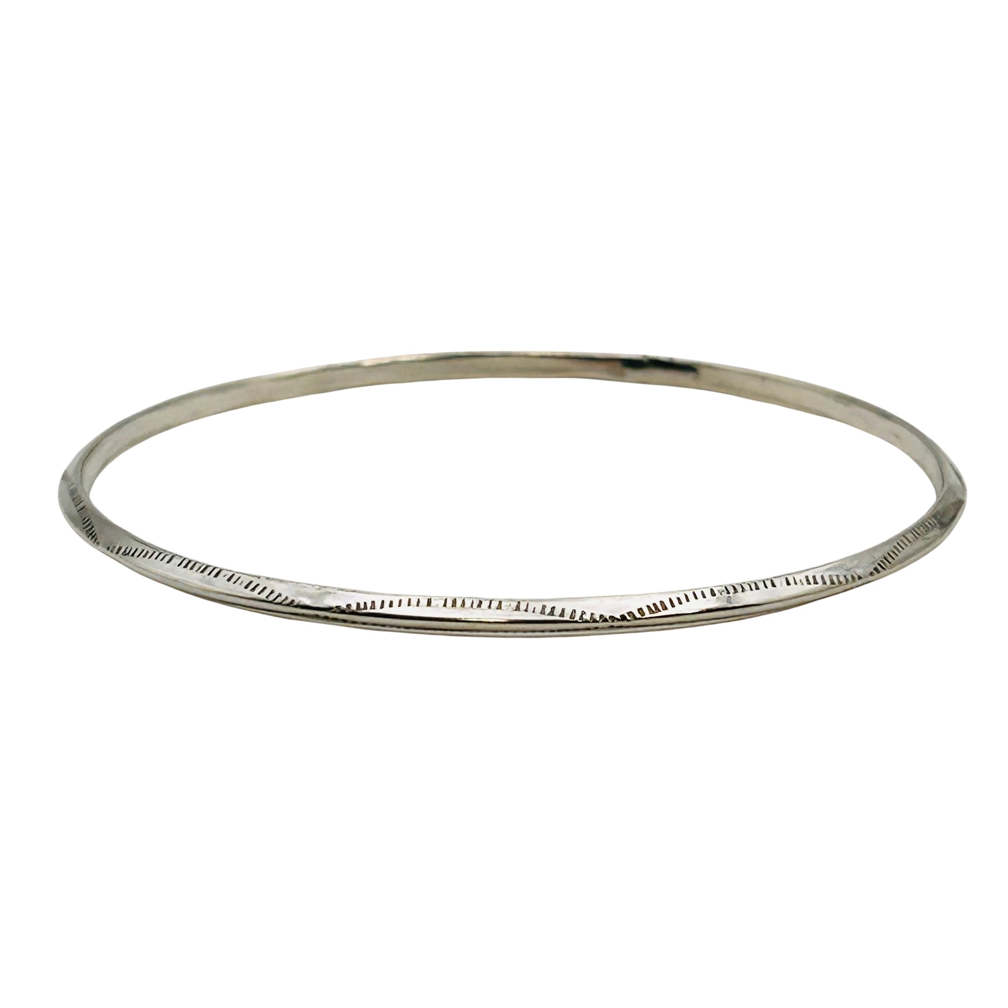 Navajo Sterling Stamped Bangle Bracelet