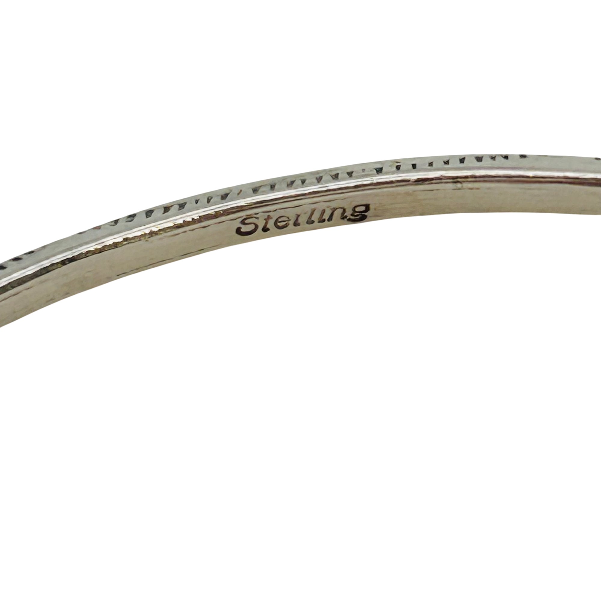 Navajo Sterling Stamped Bangle Bracelet