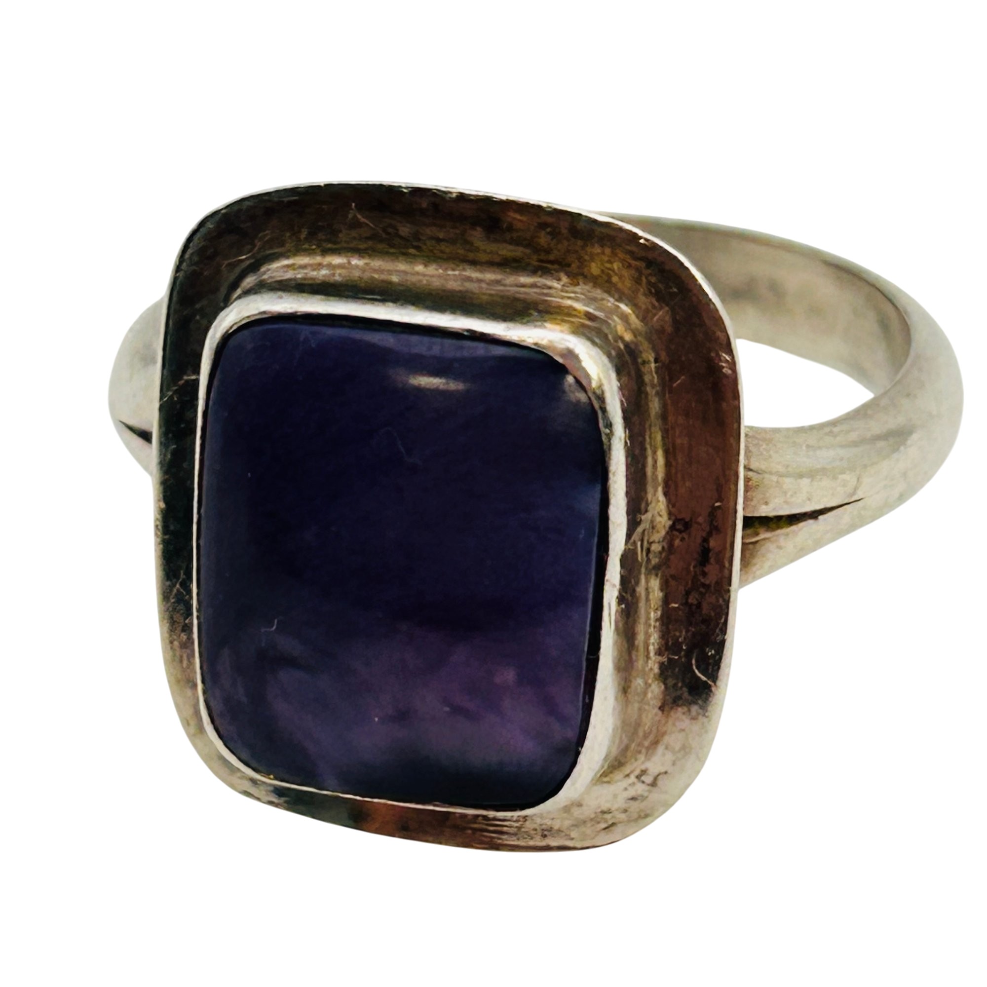 Navajo Sterling Charoite Ring Sz 9.5