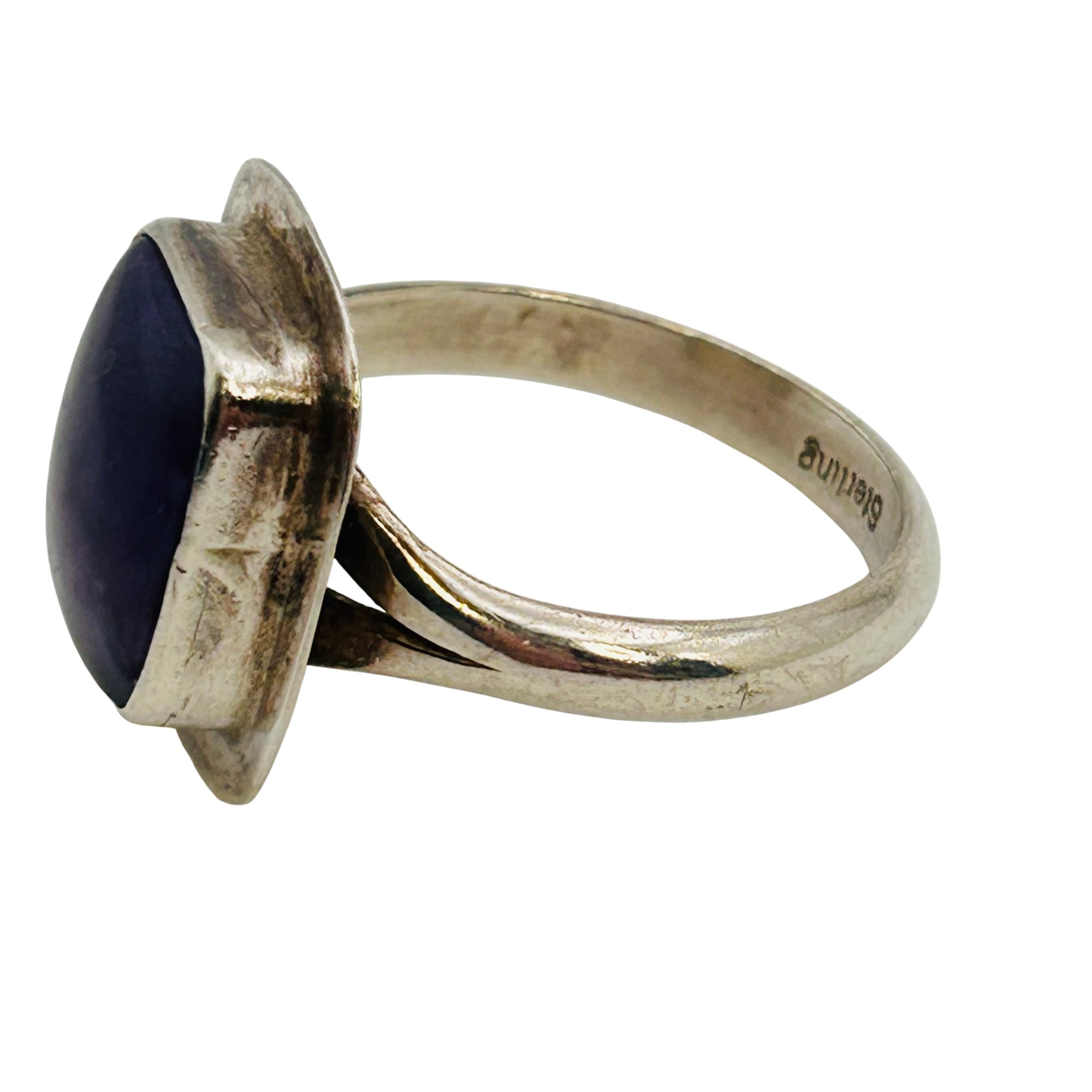 Navajo Sterling Charoite Ring Sz 9.5