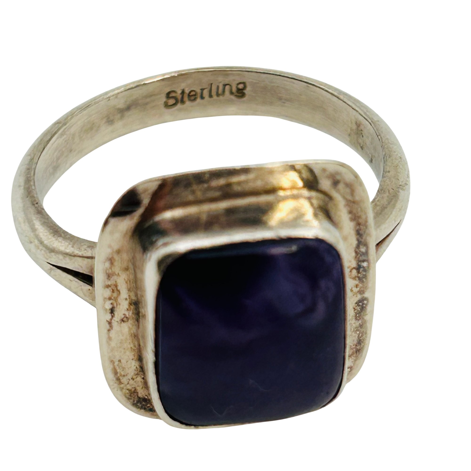 Navajo Sterling Charoite Ring Sz 9.5