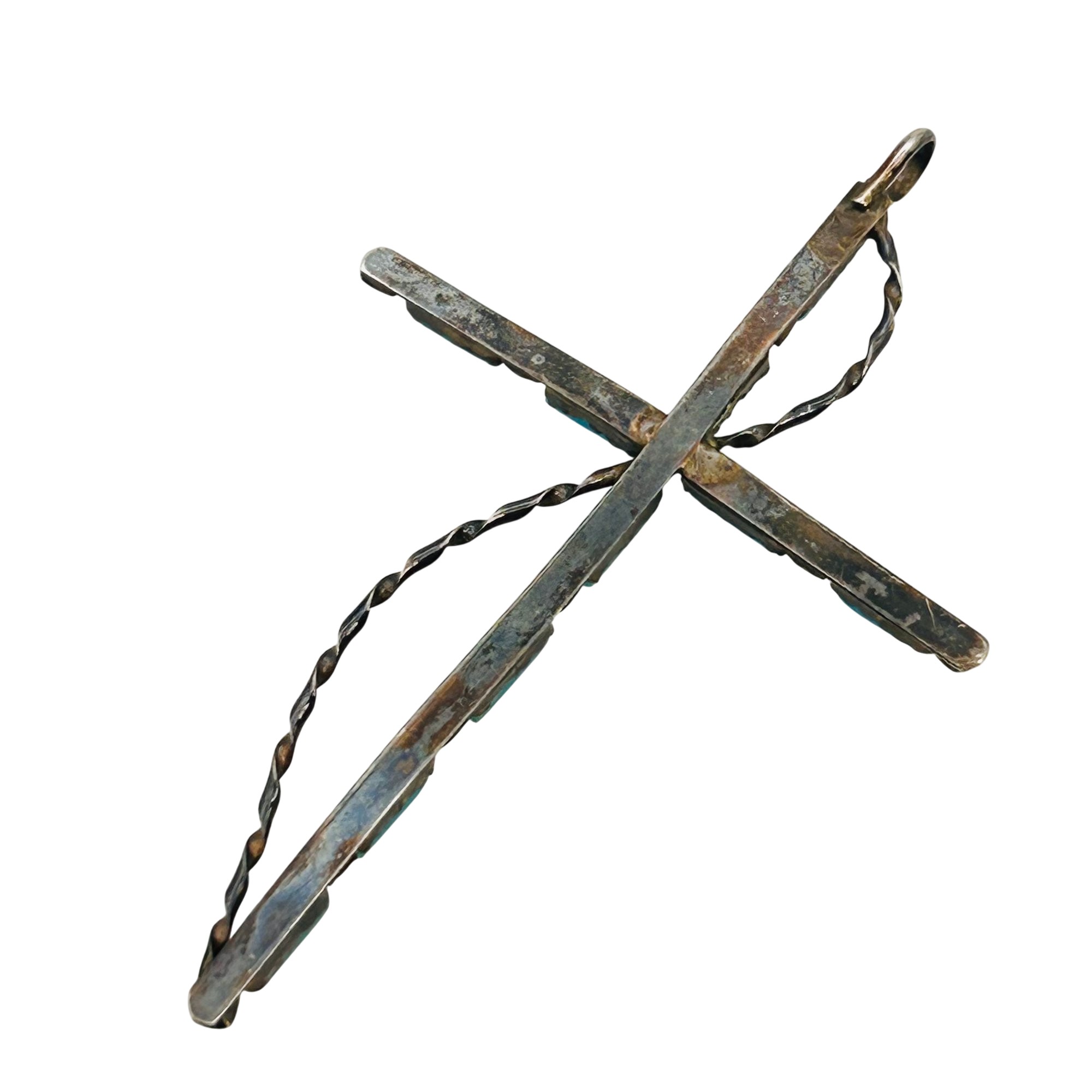 Vintage Zuni Sterling Needlepoint Cross Pendant