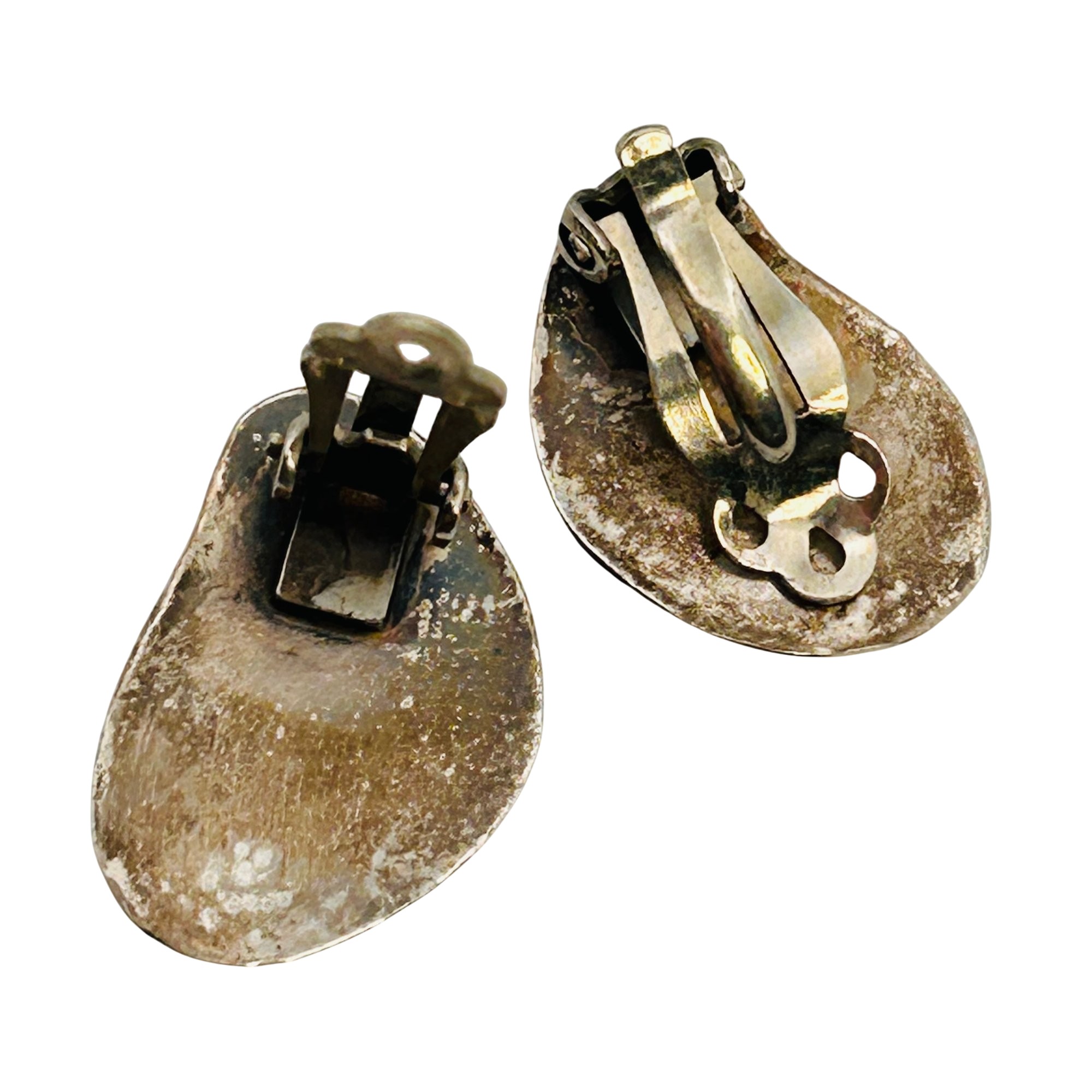 Navajo Sterling Bear Claw Turquoise Earrings