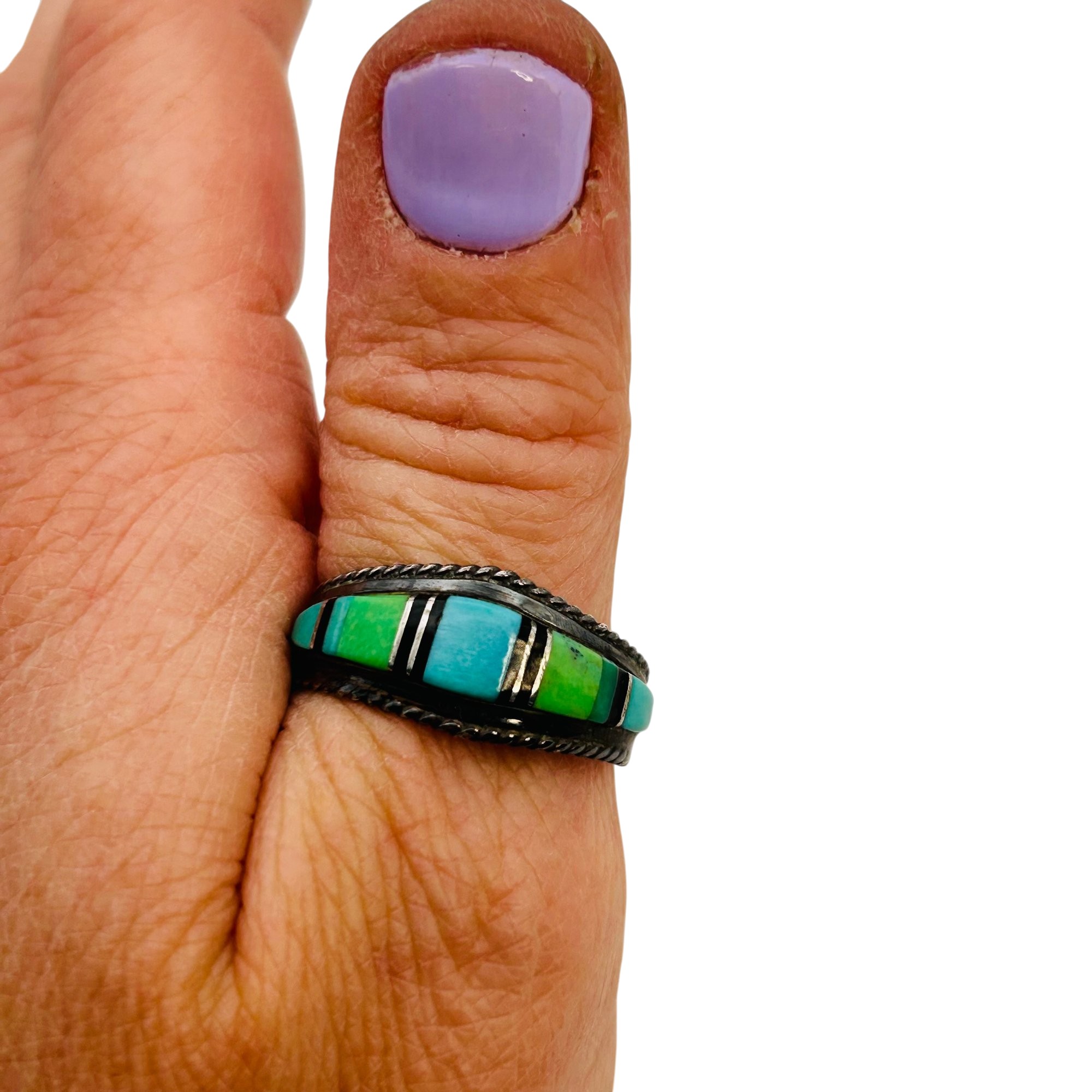 Navajo Sterling Multi-stone Ring Sz 11.5