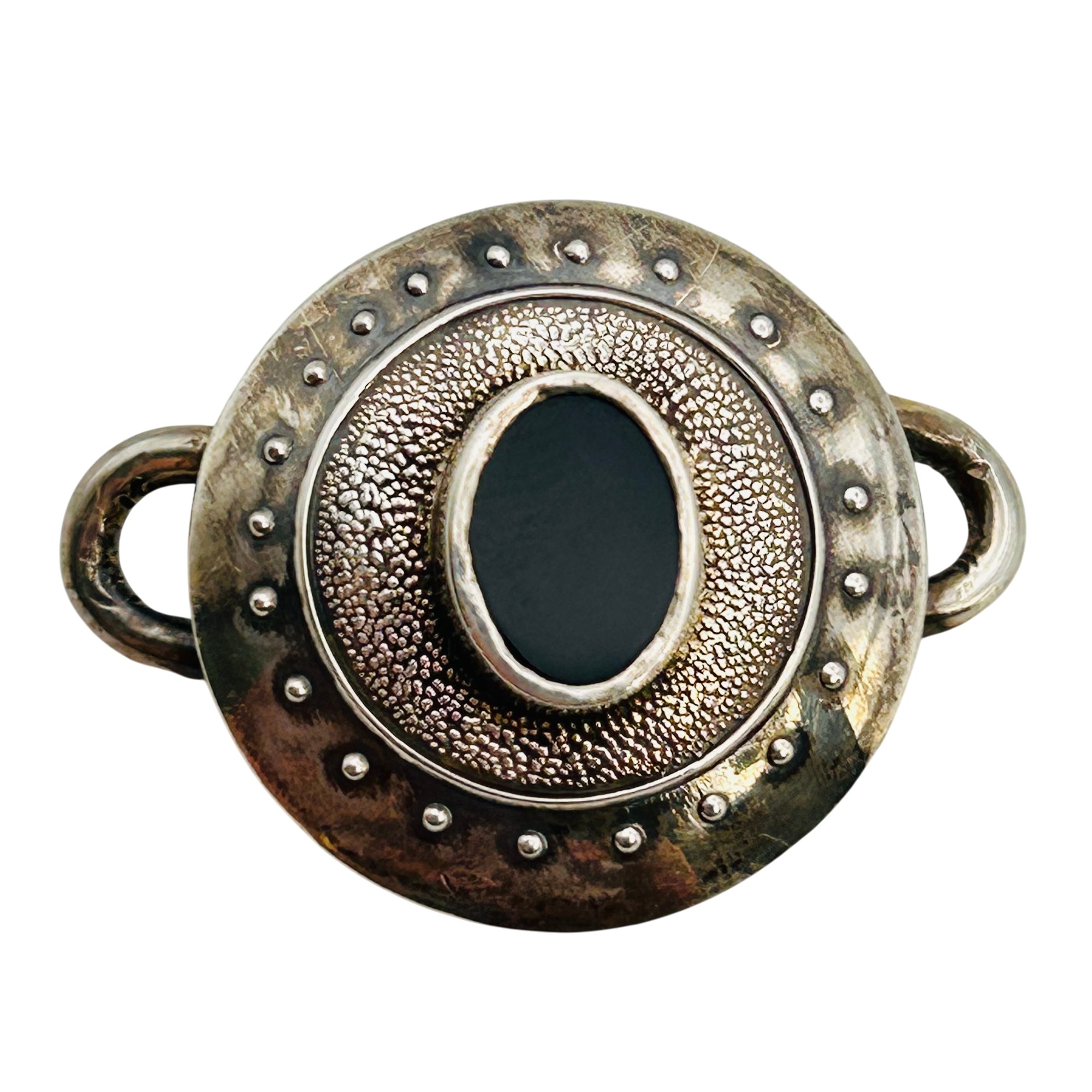 Signed Sterling Onyx Pendant