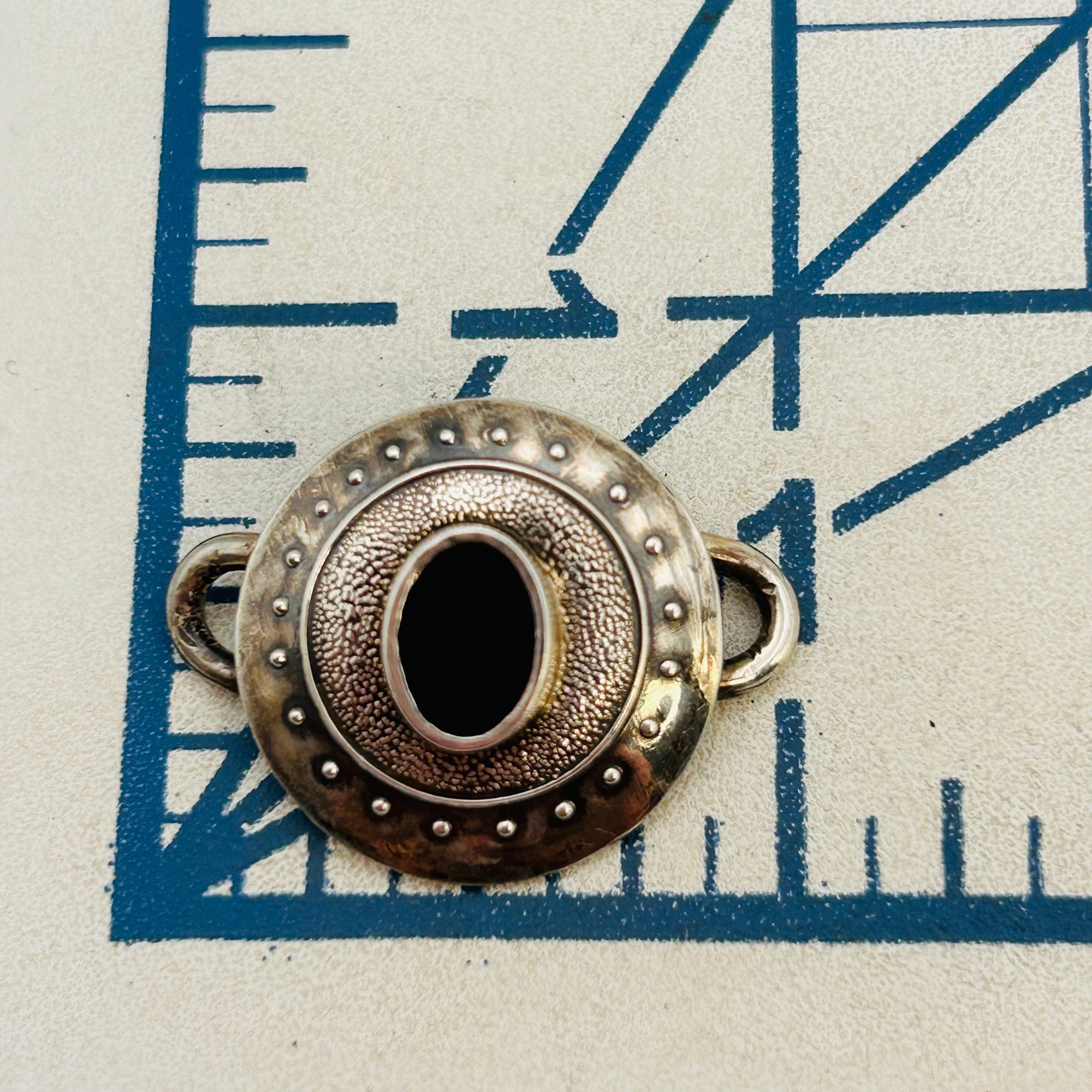 Signed Sterling Onyx Pendant