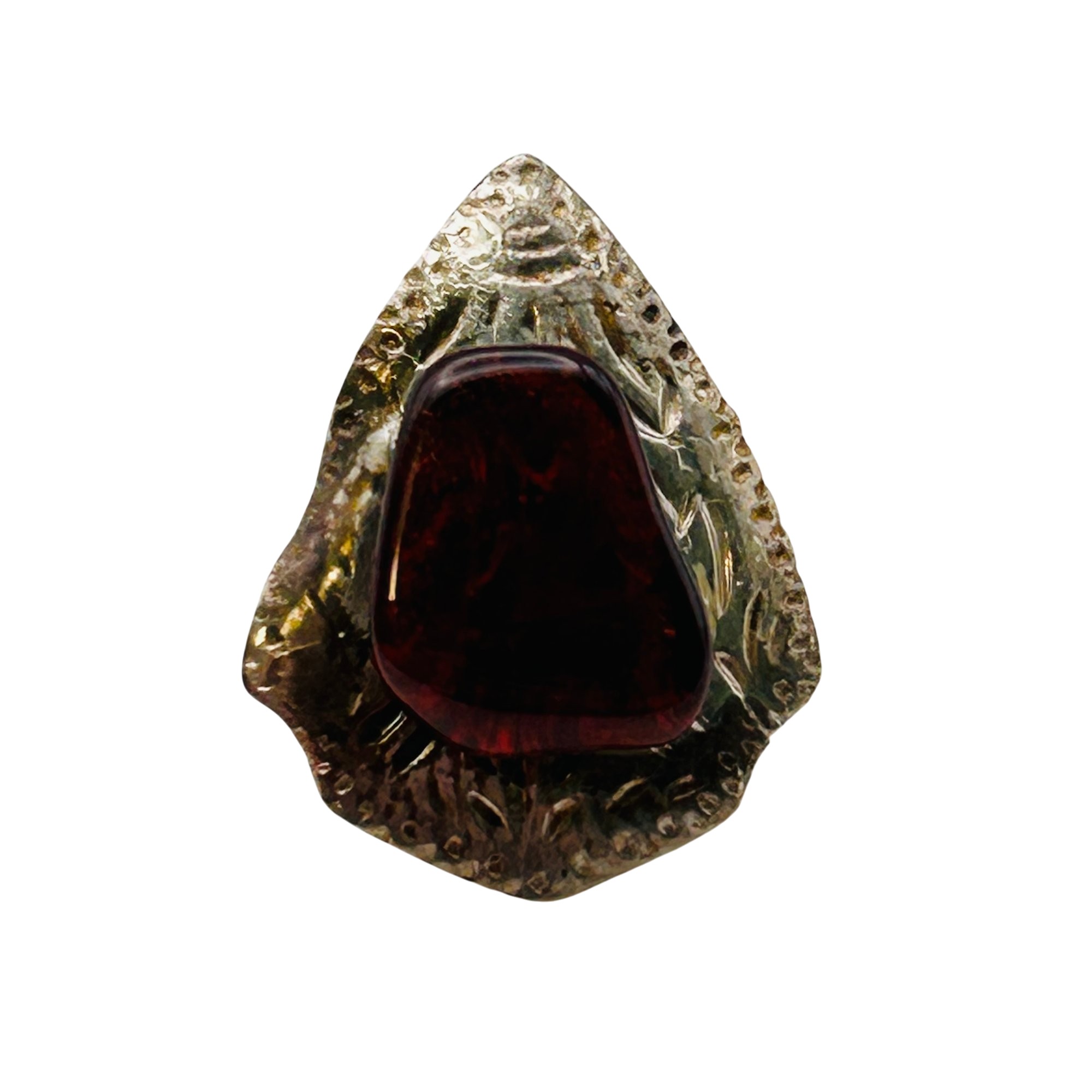 Southwest Sterling Stamped Garnet Stone Earrings