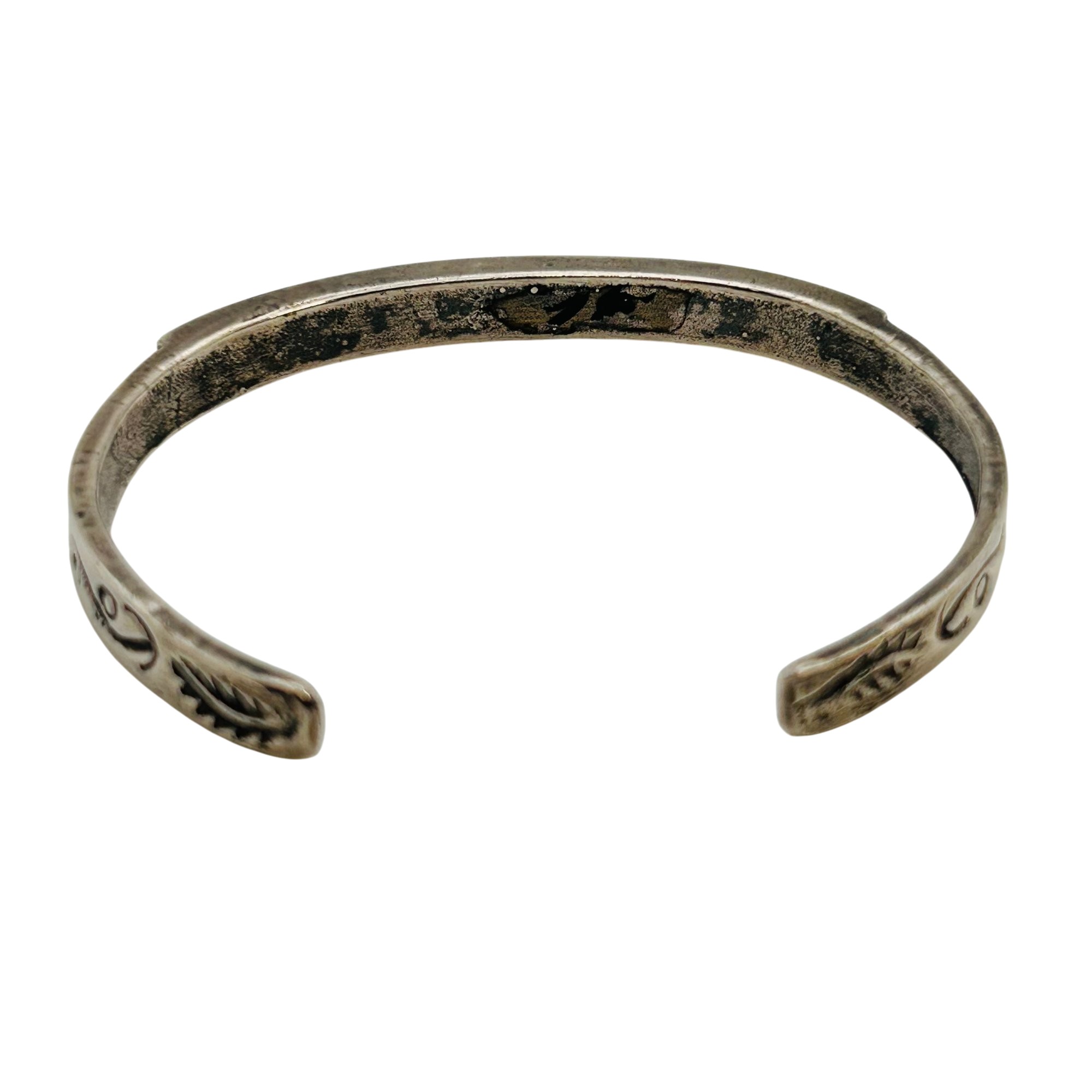 Navajo Sterling Crushed Turquoise Cuff Bracelet