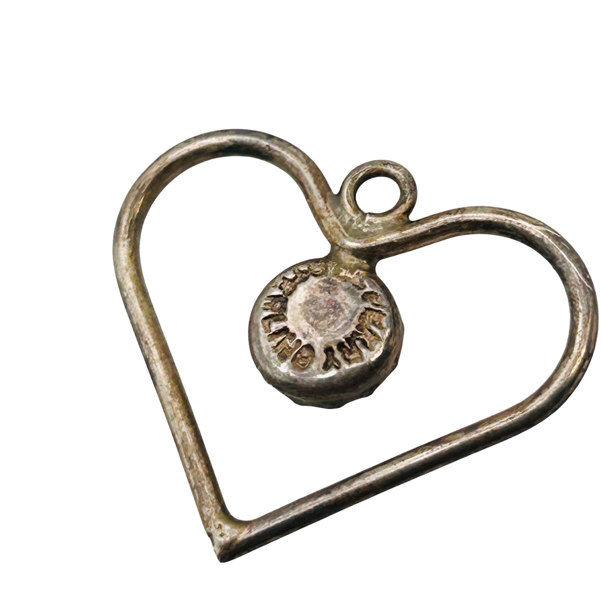 Perry Navajo Sterling Coral Heart Pendant