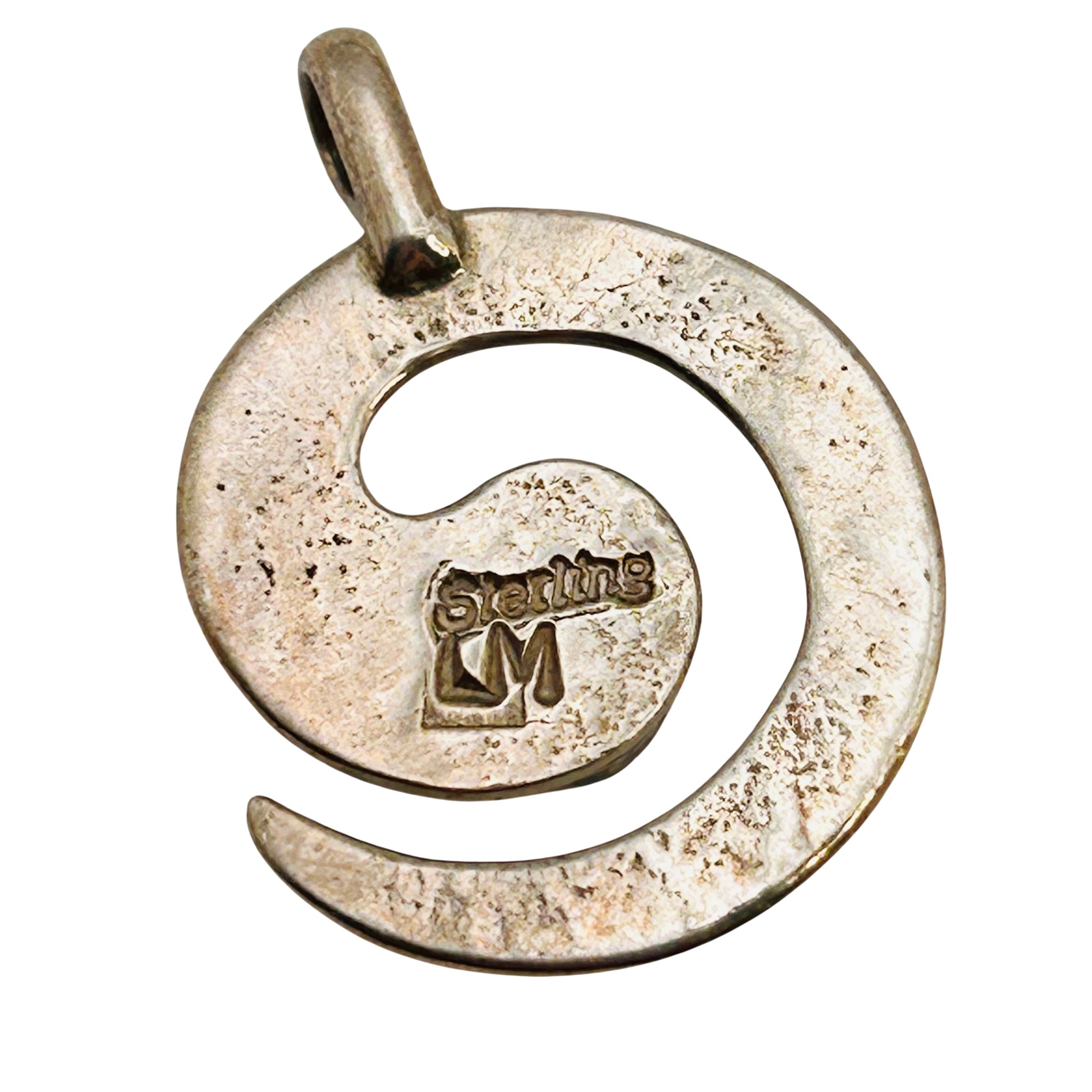 Signed Navajo Sterling Swirl Pendant