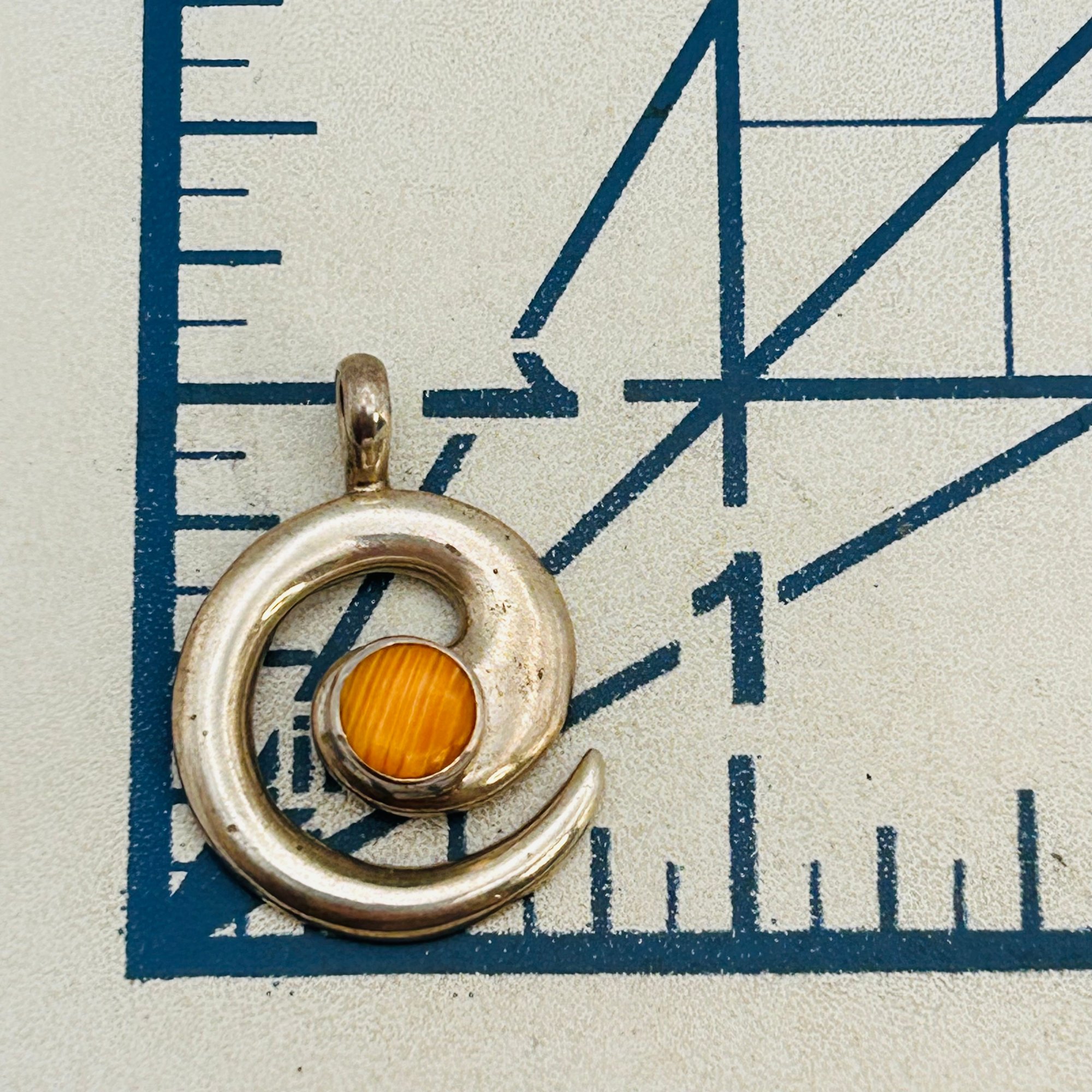 Signed Navajo Sterling Swirl Pendant