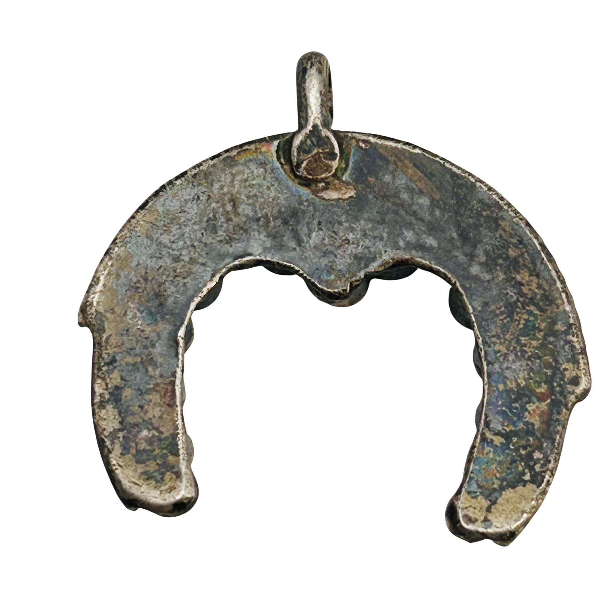 Vintage Zuni Sterling Turquoise Naja Pendant