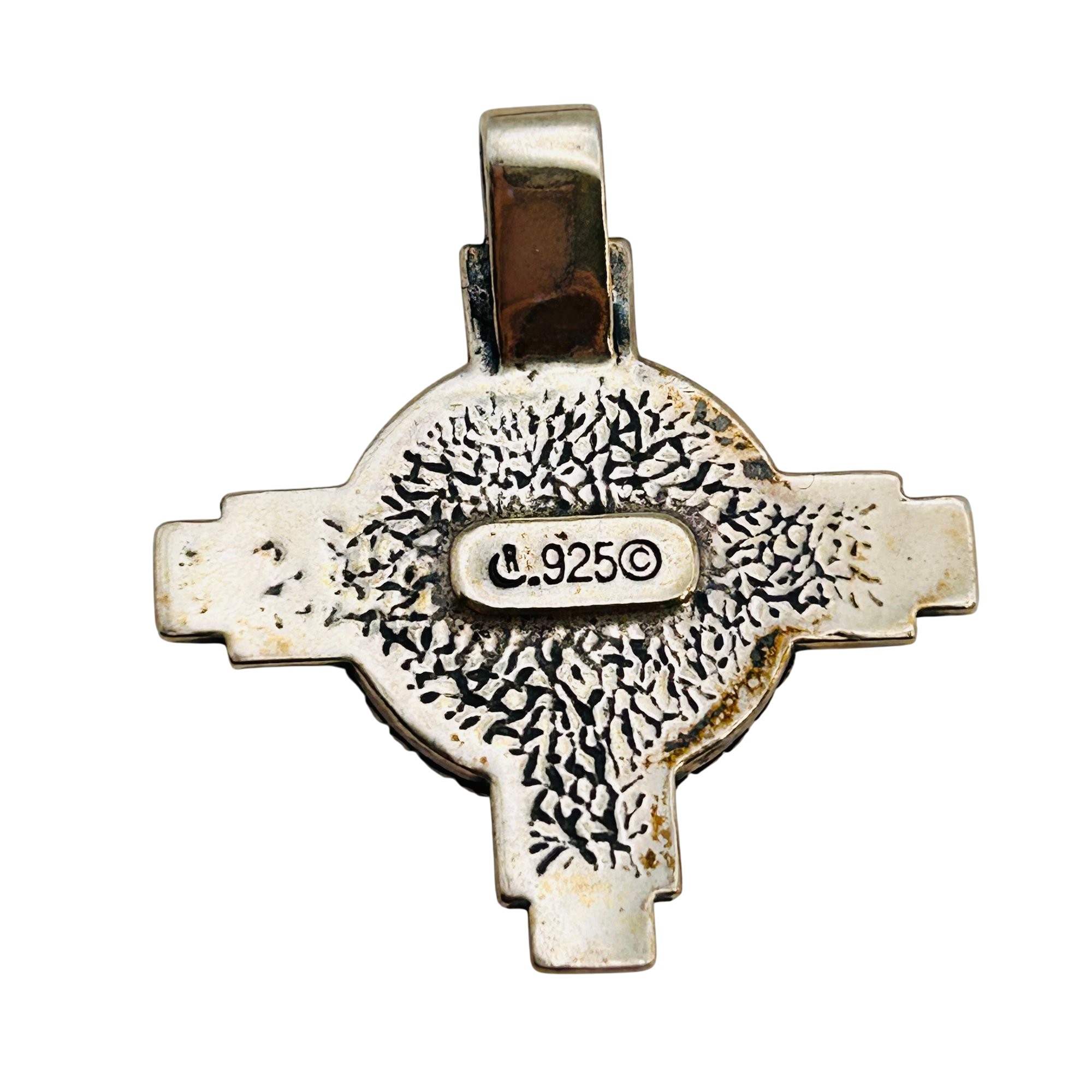 Carolyn Pollack Sterling Gemstone Mosaic Cross Pendant