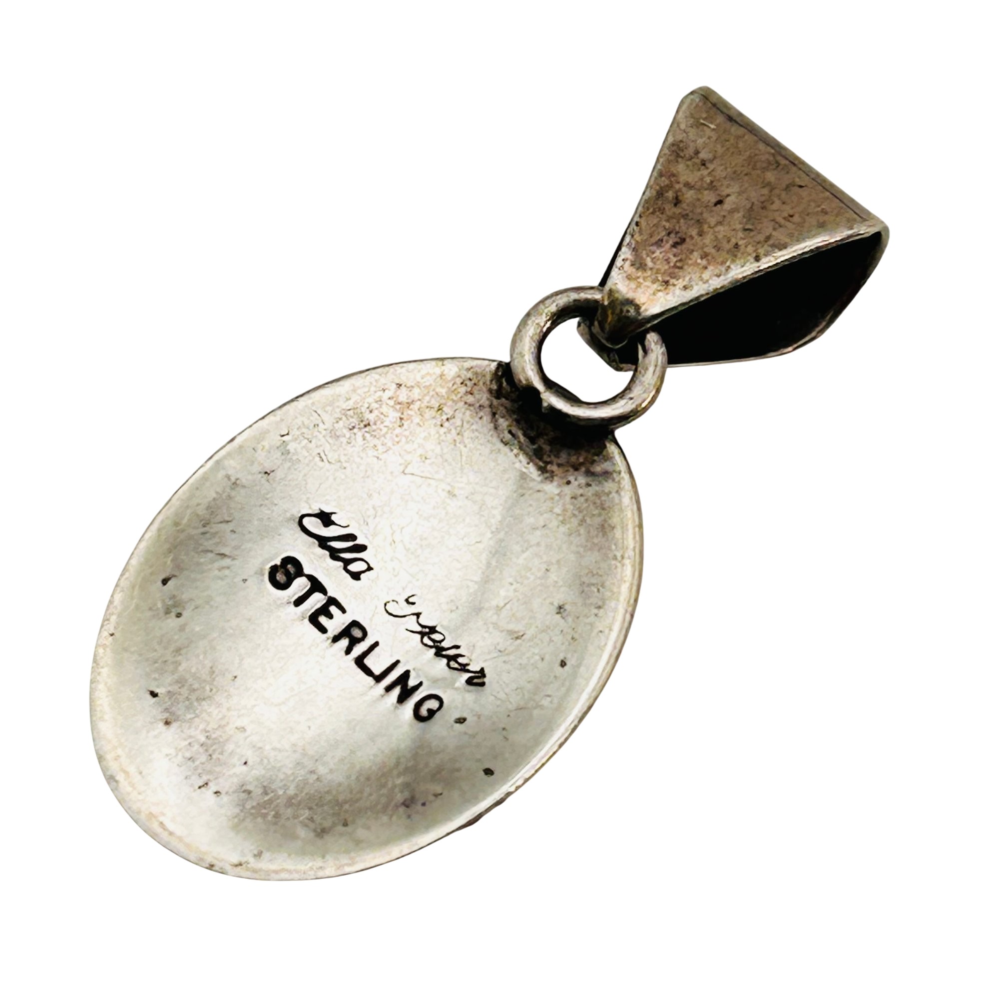 Ella Peter Navajo Sterling Inlay Multi-Stone Pendant
