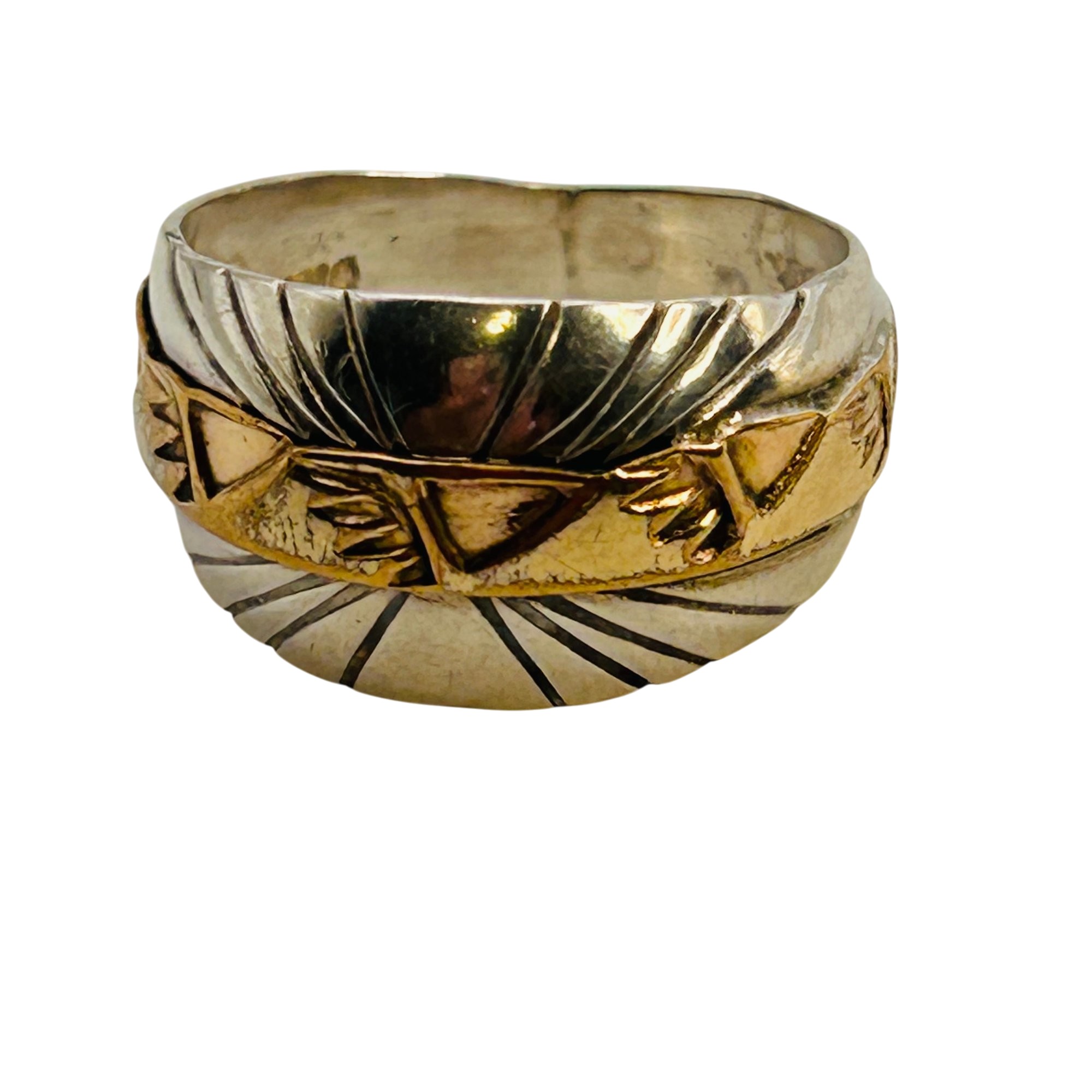 Navajo Sterling Gold Filled Band Sz 6.5