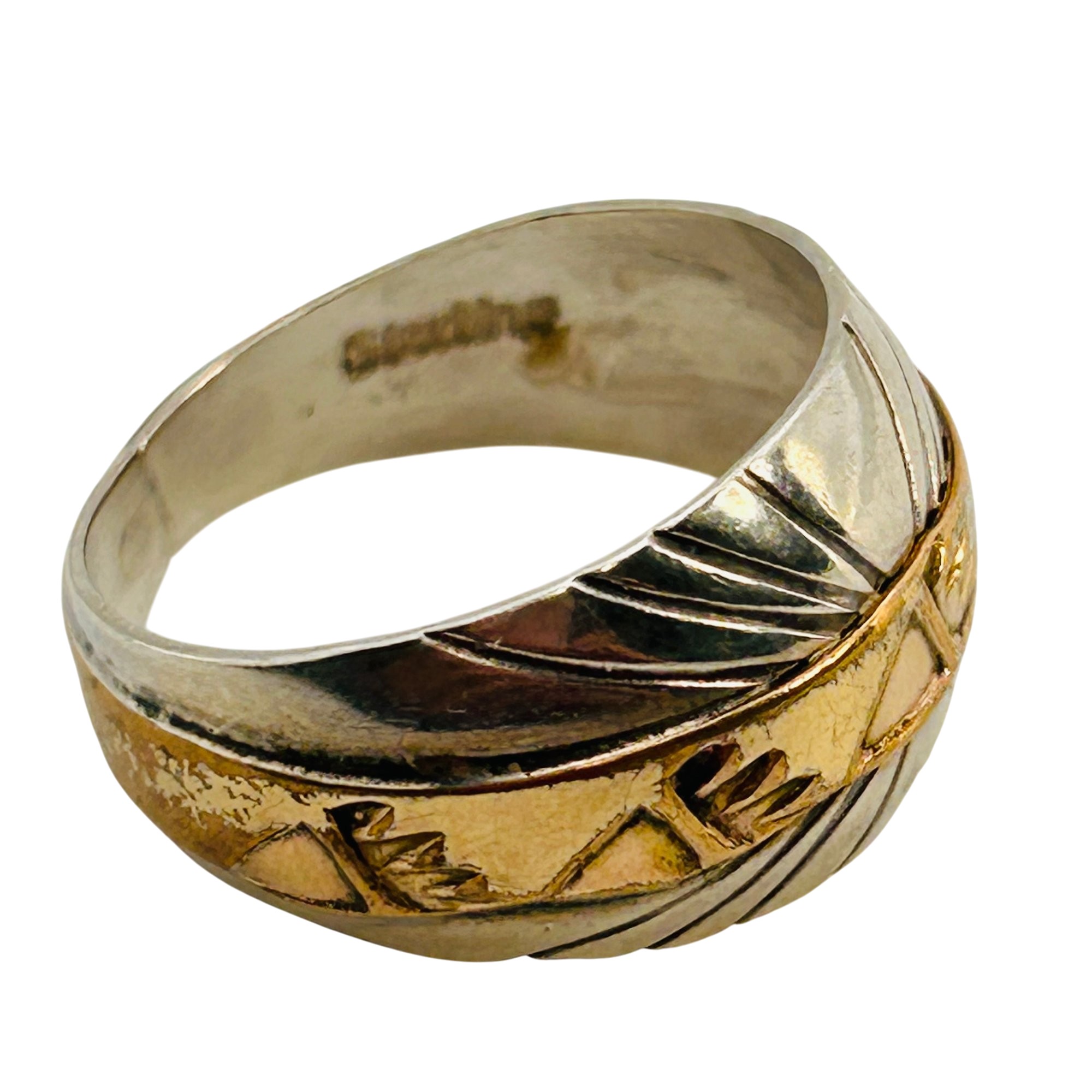 Navajo Sterling Gold Filled Band Sz 6.5
