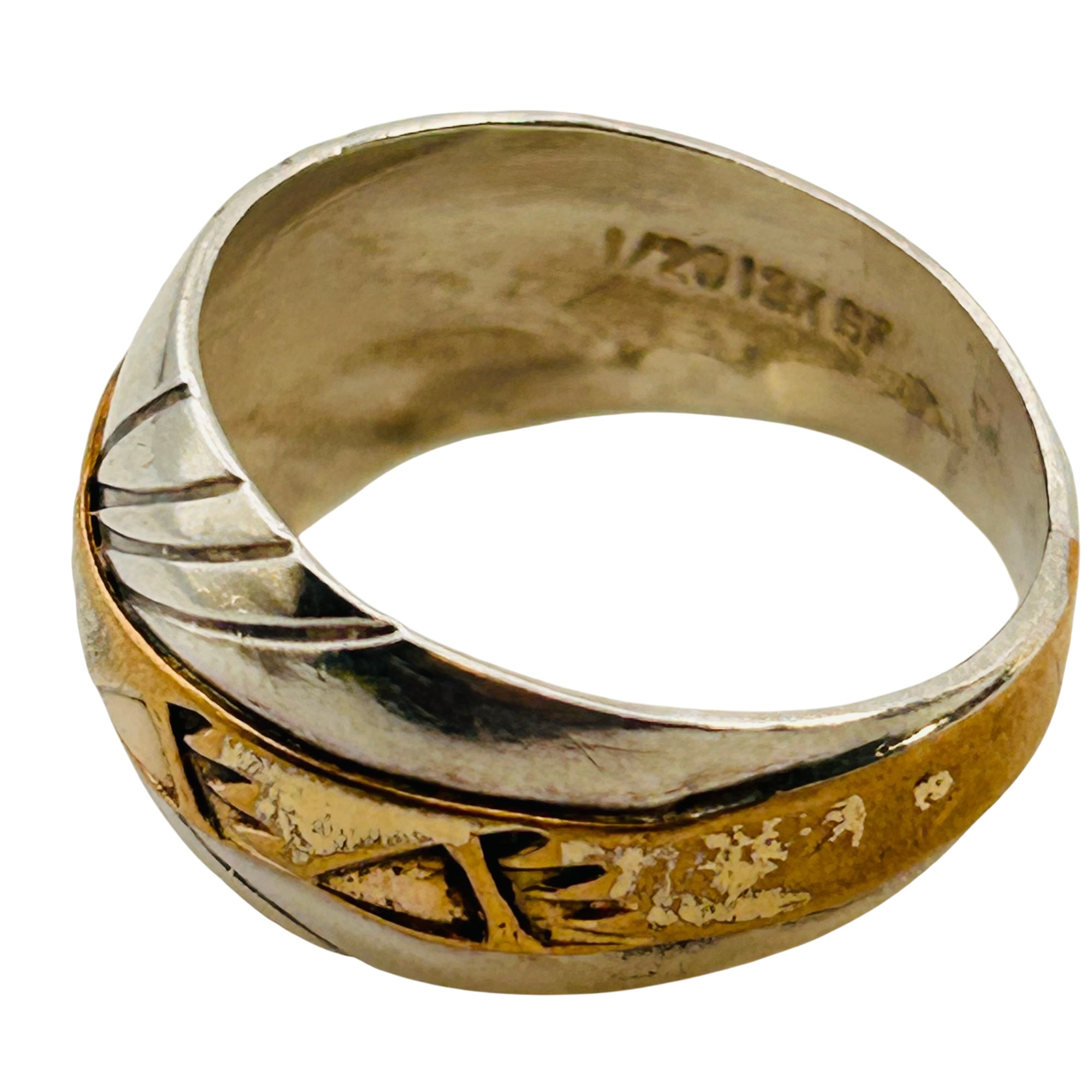 Navajo Sterling Gold Filled Band Sz 6.5