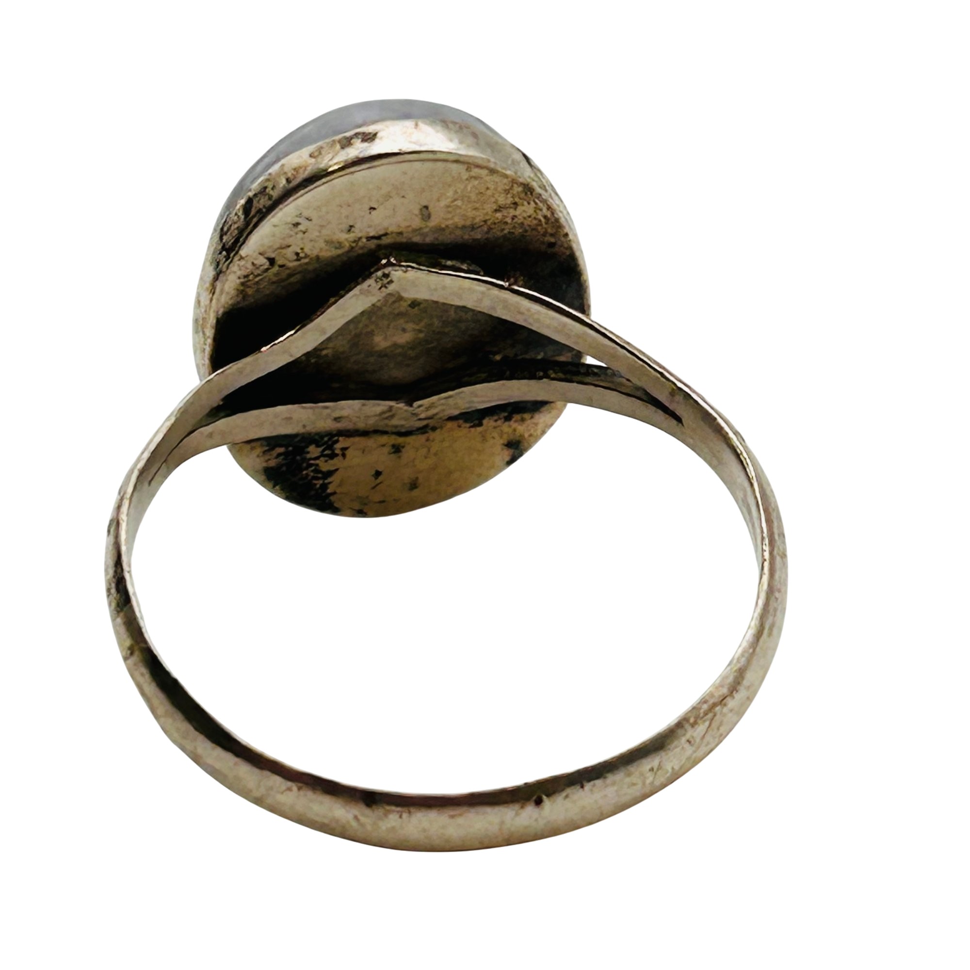 Southwest Sterling Lace Agate Ring Sz 9
