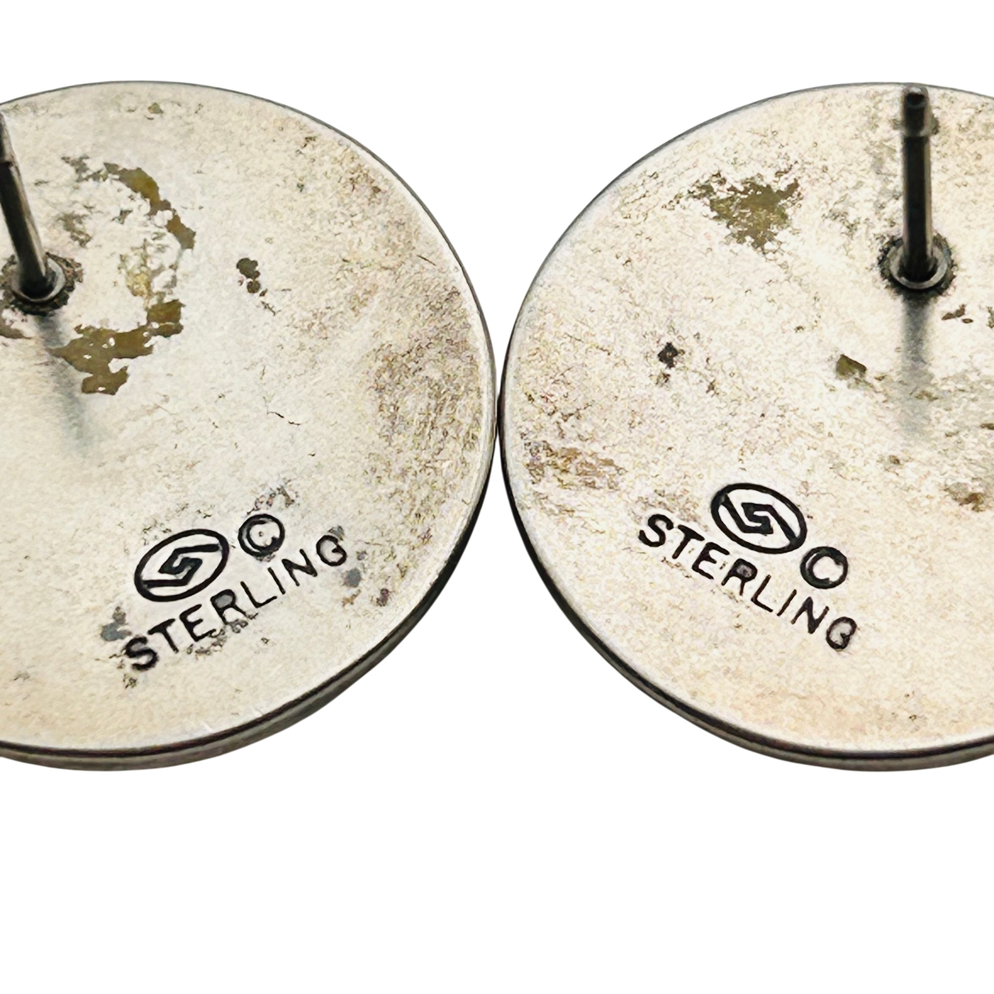 Signed Southwest Sterling Stamped Lizard Earrings