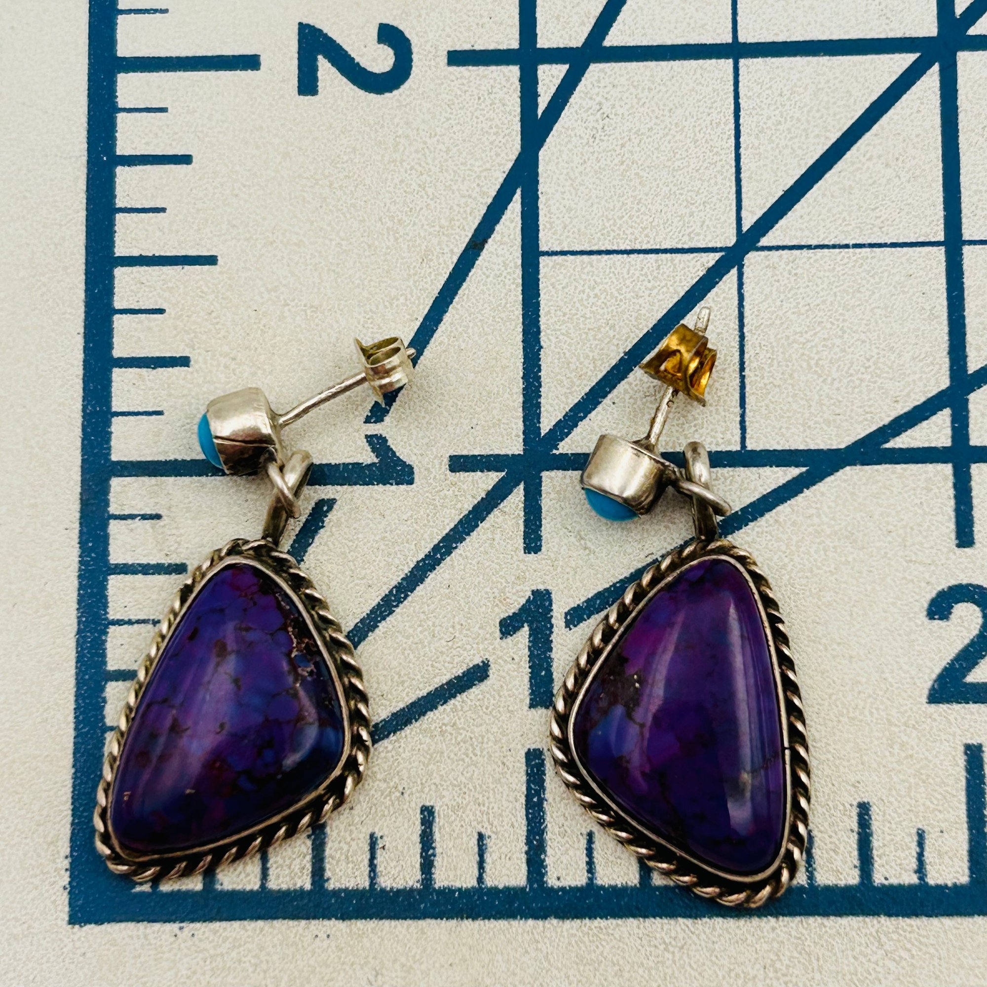 Running Bear Navajo Sterling Multi-stone Earrings