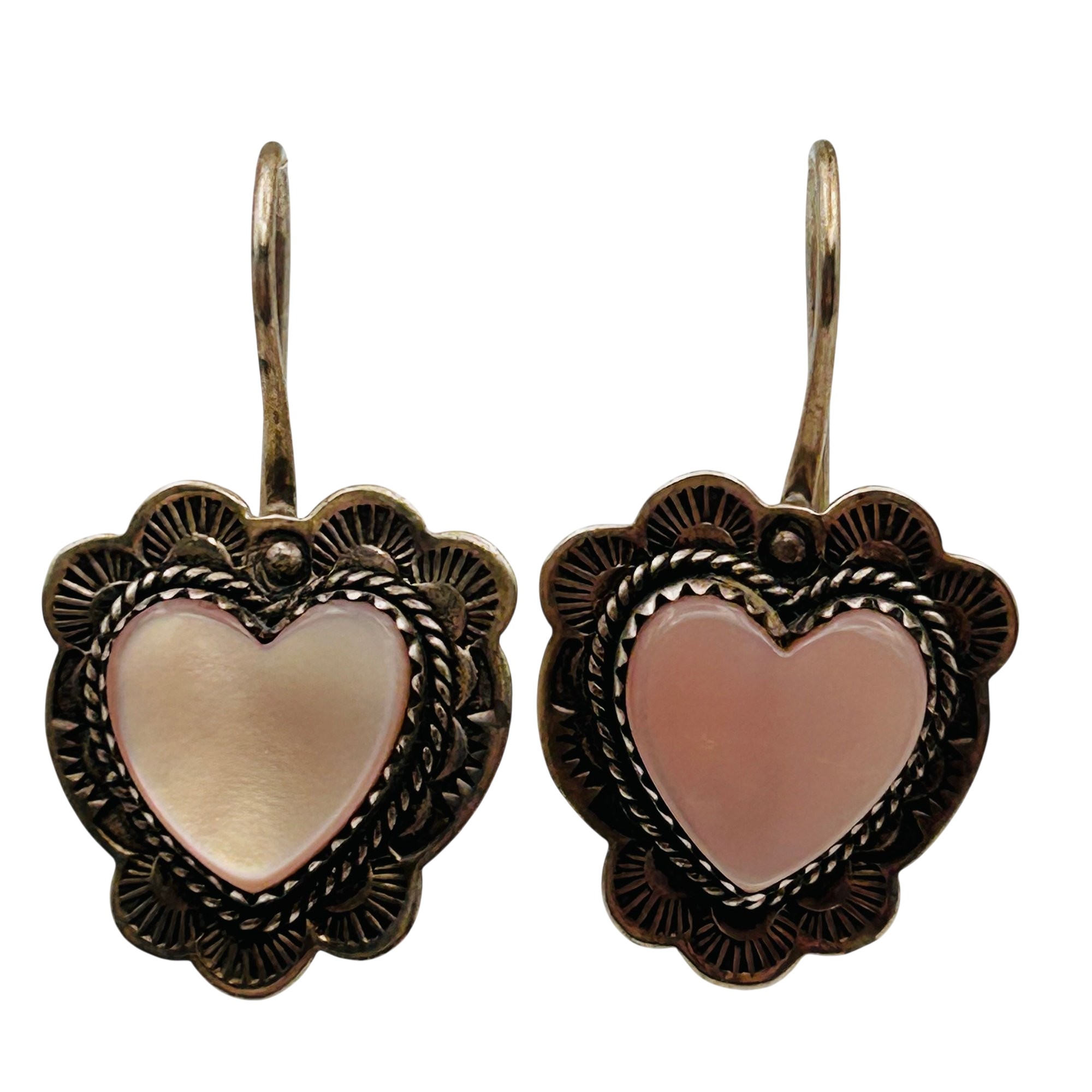 Yazzie Navajo Sterling Mother Of Pearl Earrings