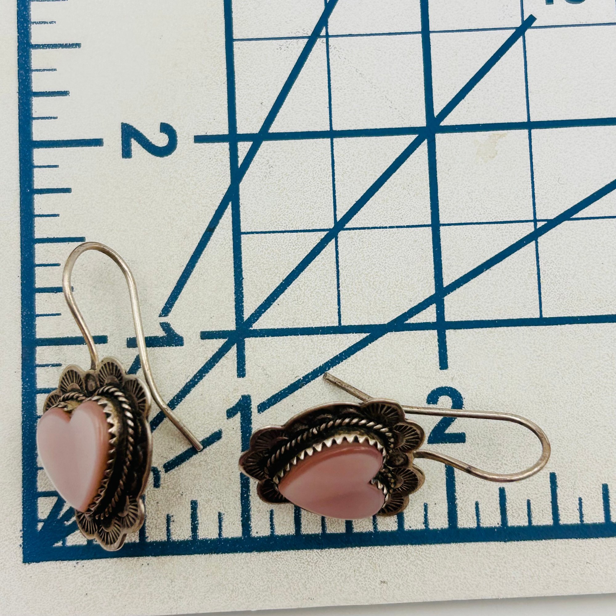 Yazzie Navajo Sterling Mother Of Pearl Earrings