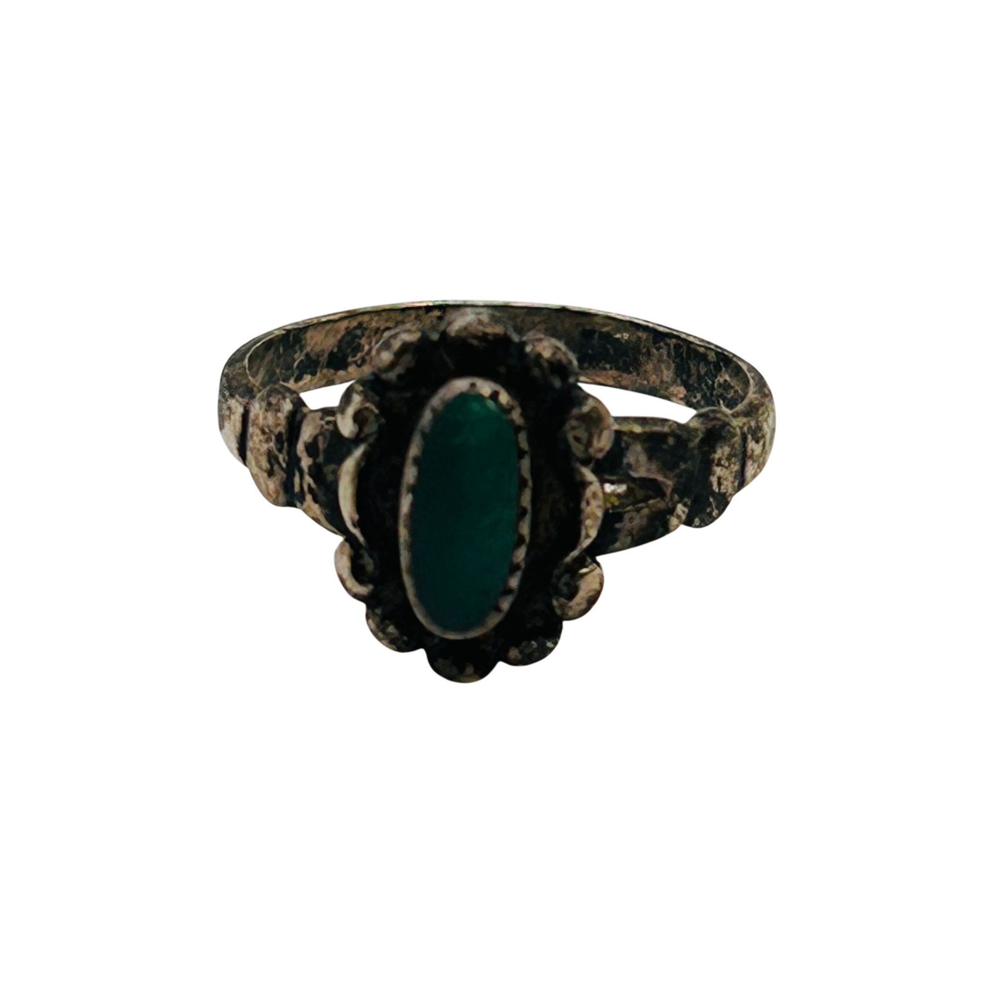 Bell Trading Post Sterling Malachite Ring Sz 4