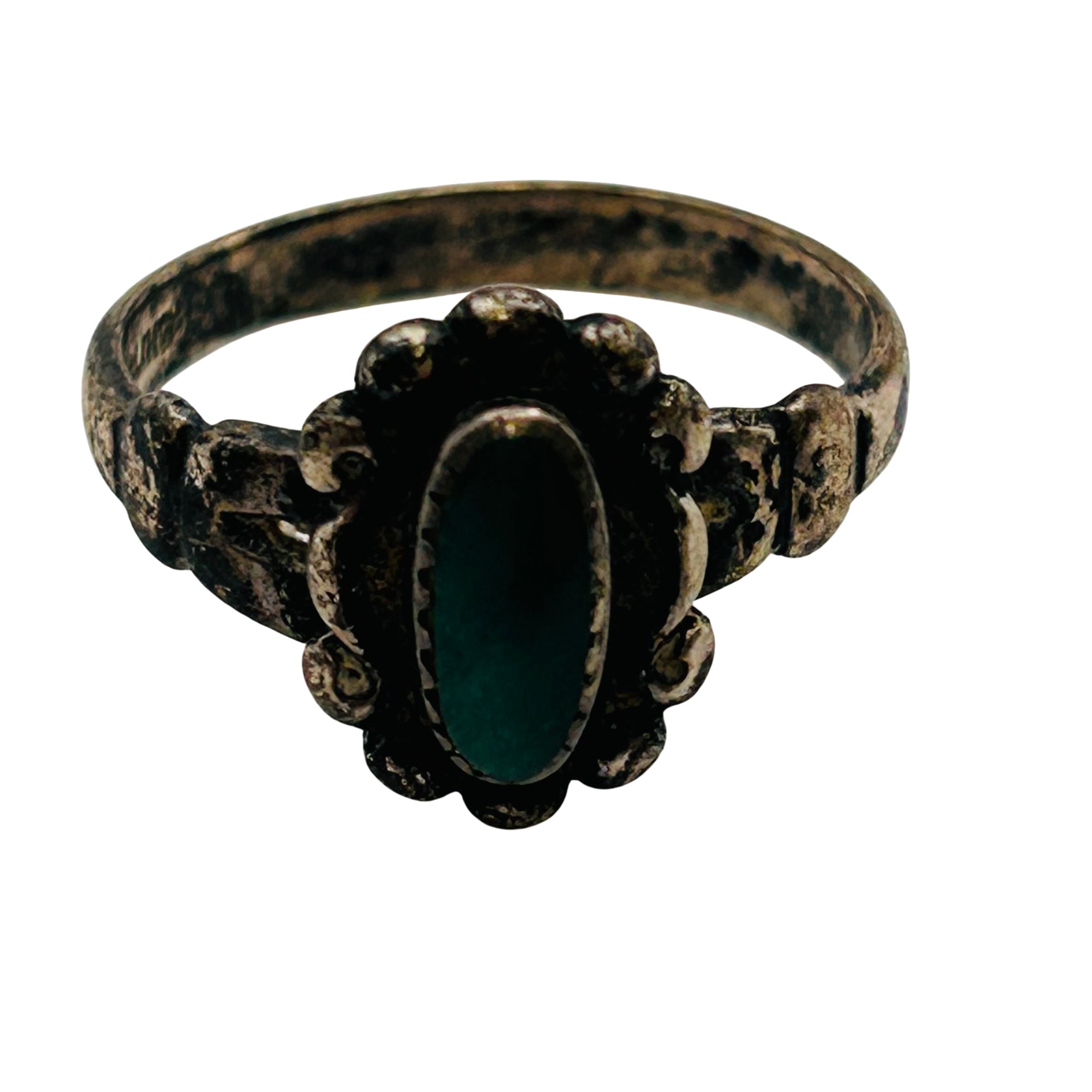 Bell Trading Post Sterling Malachite Ring Sz 4