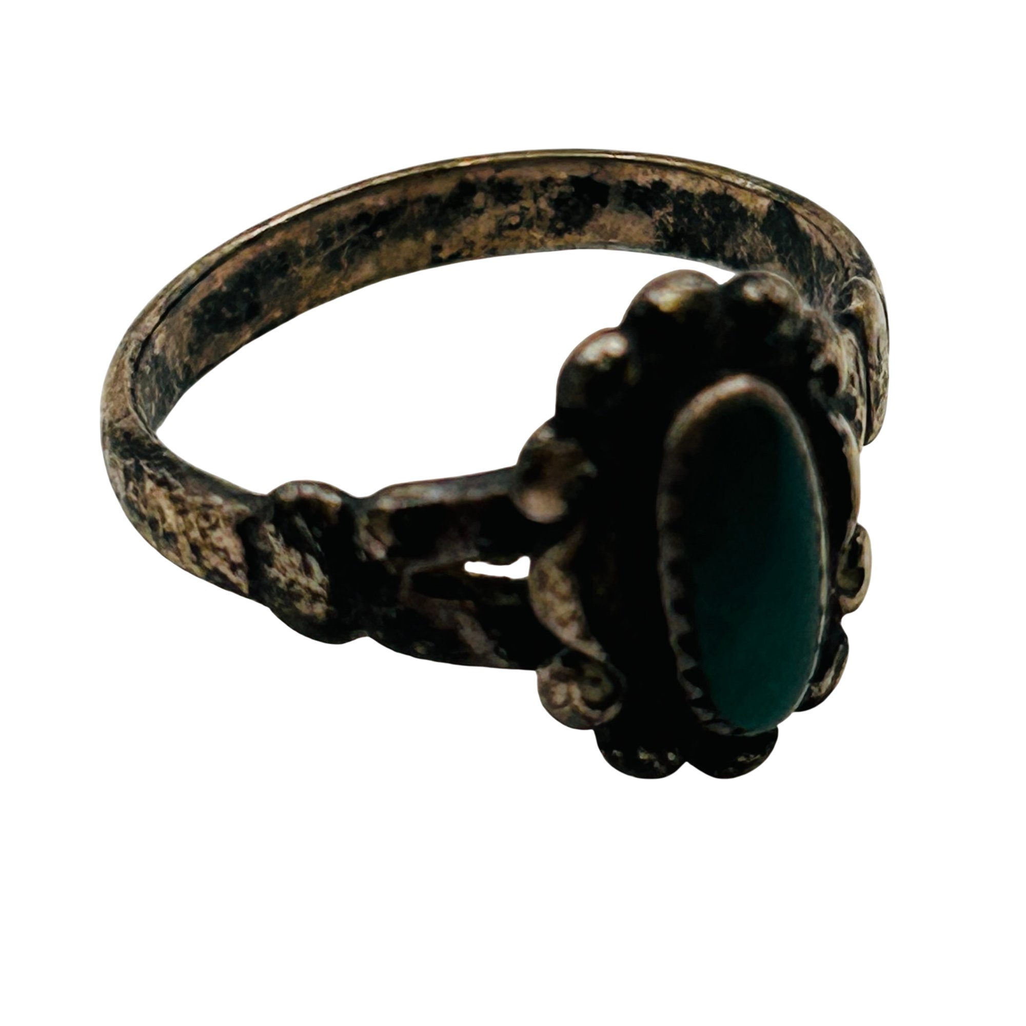 Bell Trading Post Sterling Malachite Ring Sz 4