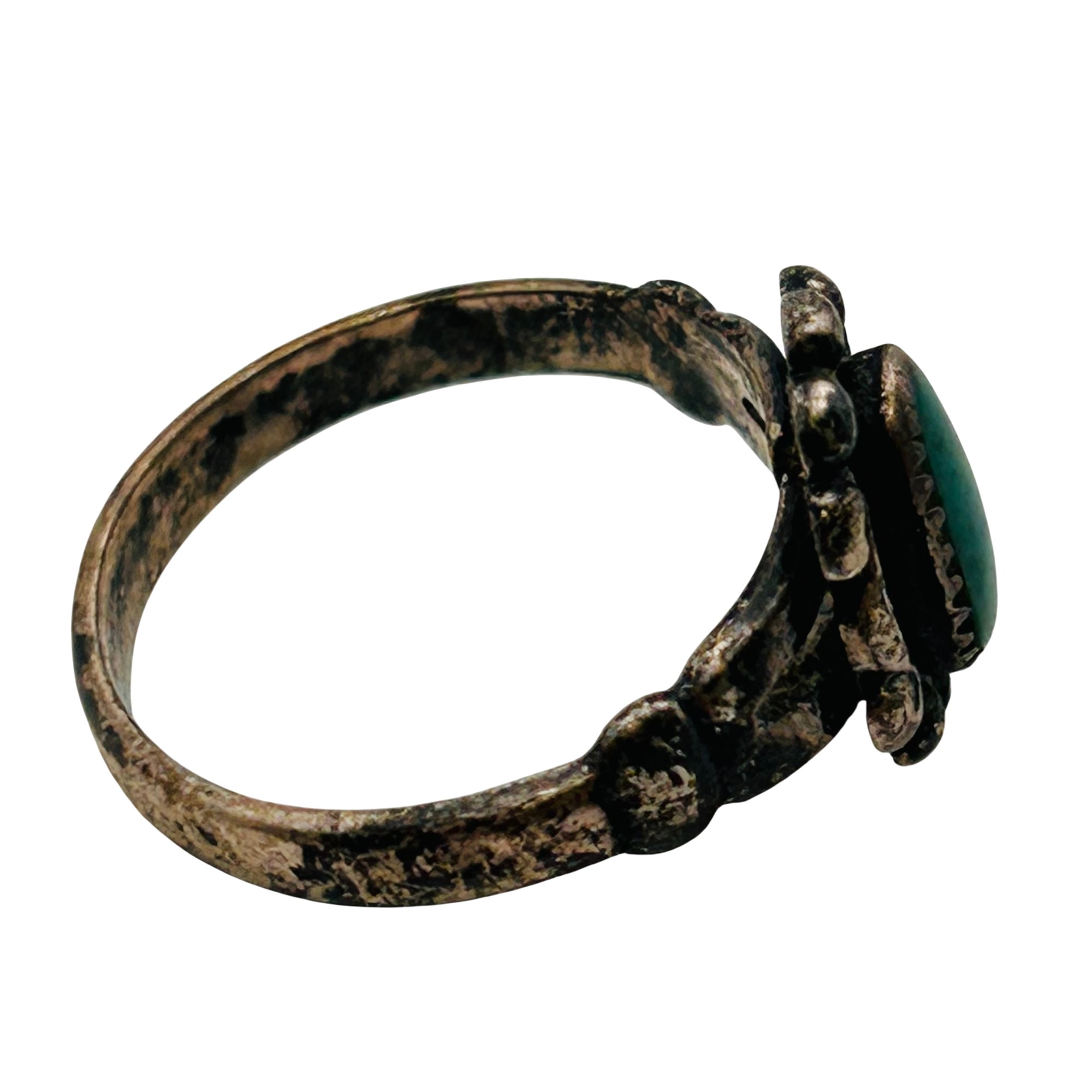 Bell Trading Post Sterling Malachite Ring Sz 4