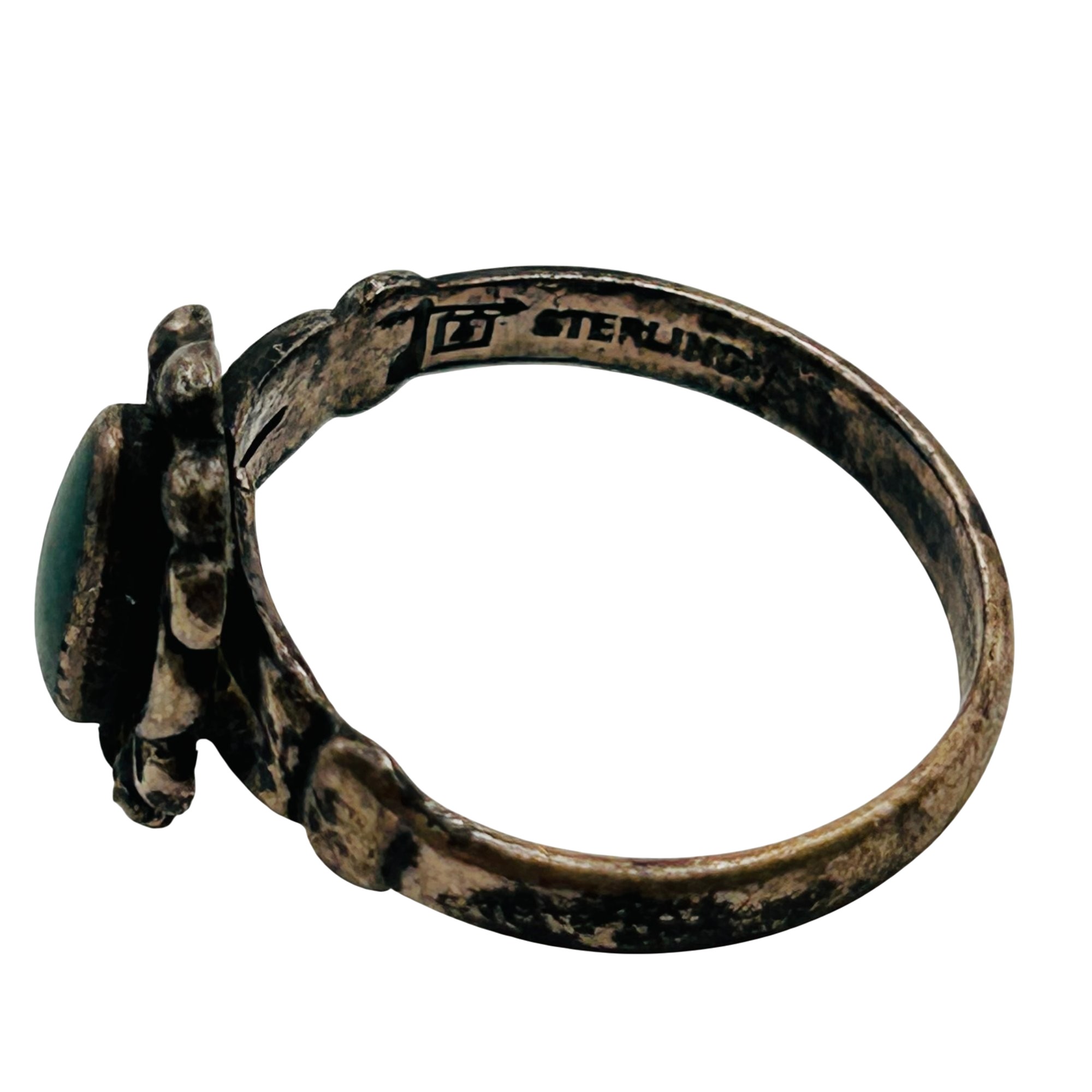 Bell Trading Post Sterling Malachite Ring Sz 4