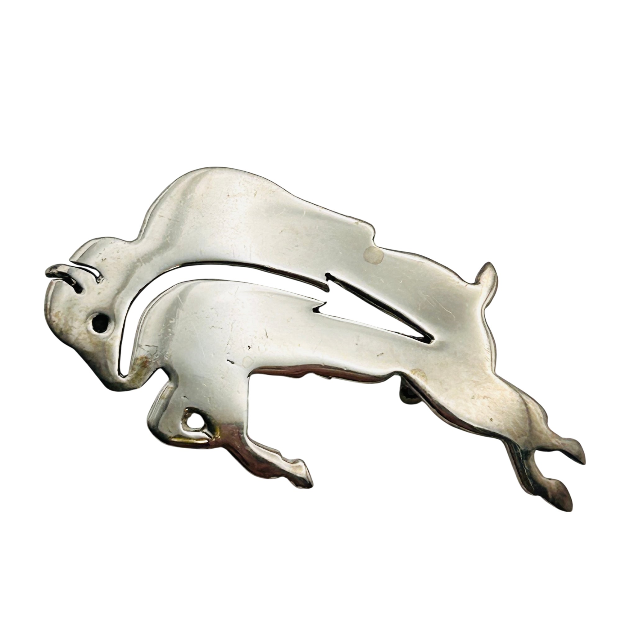 Ray Tracy Knifewing Sterling Buffalo Brooch