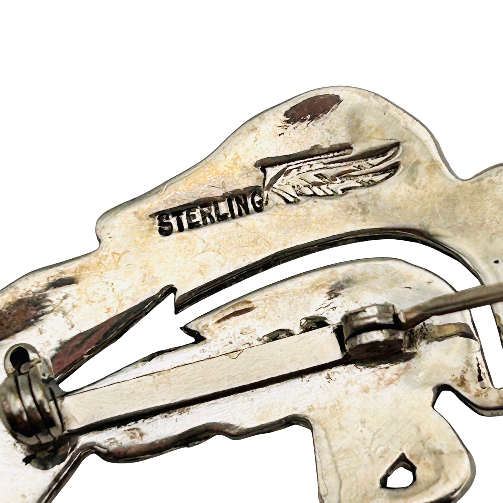 Ray Tracy Knifewing Sterling Buffalo Brooch