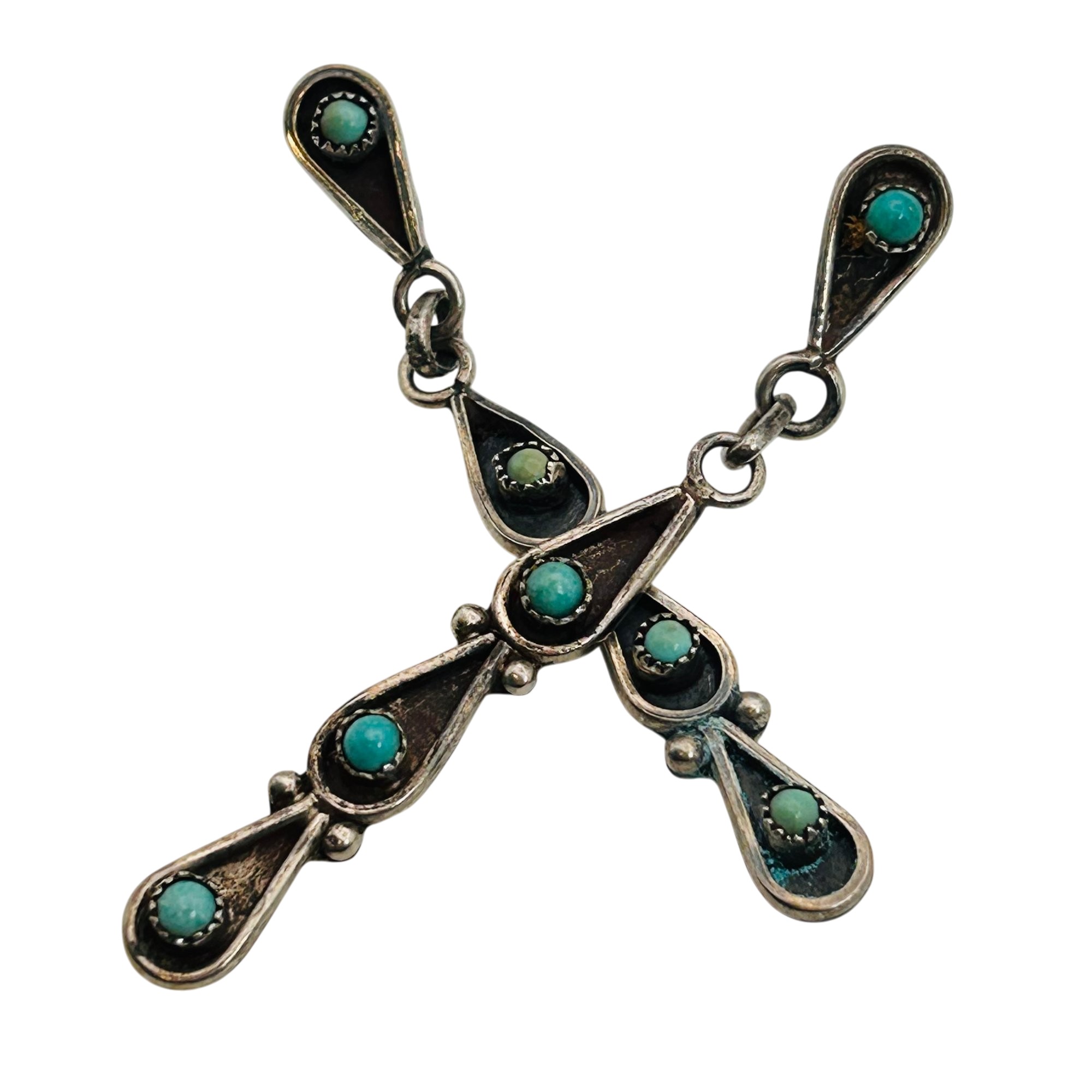 Vintage Zuni Sterling Snake Eye Earrings