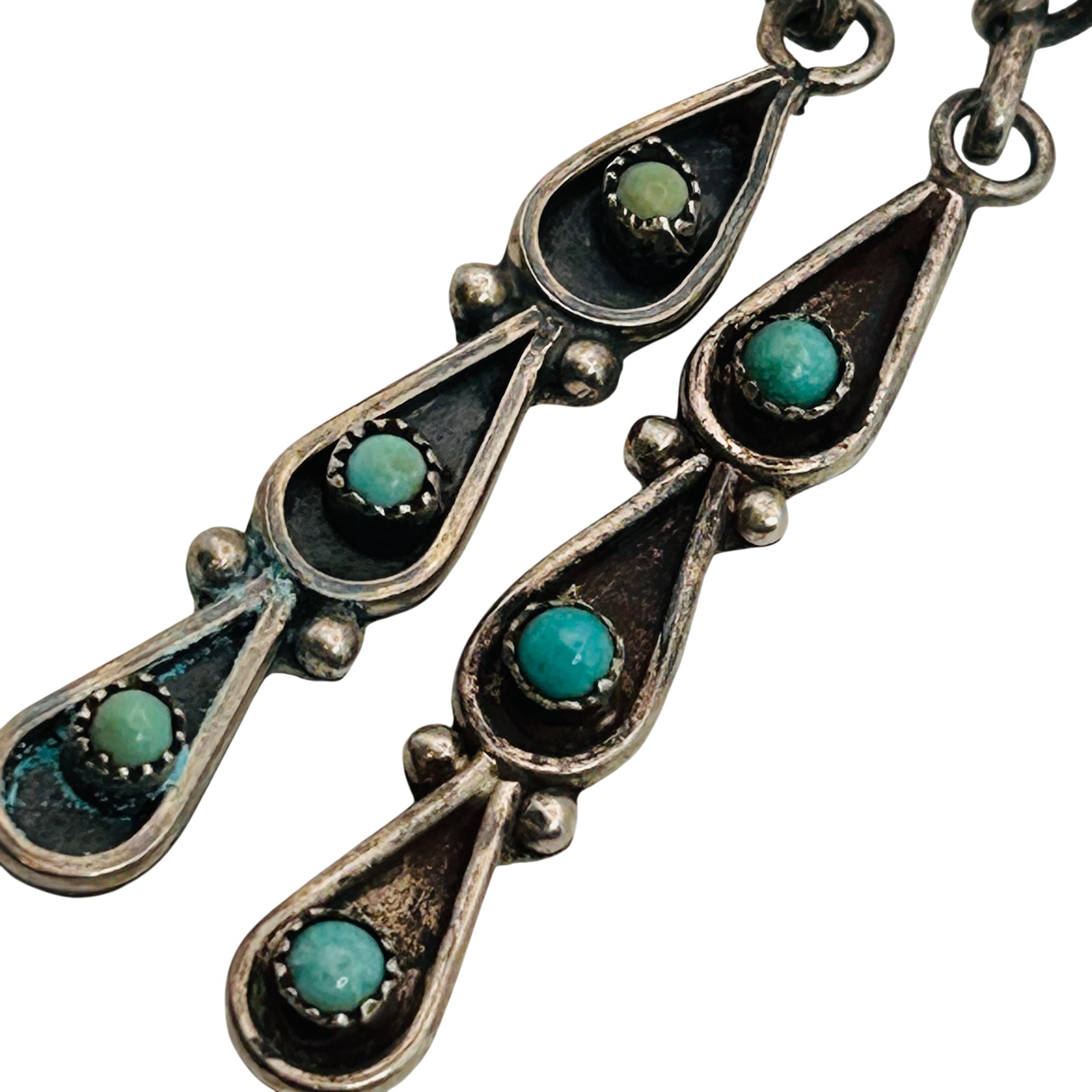 Vintage Zuni Sterling Snake Eye Earrings