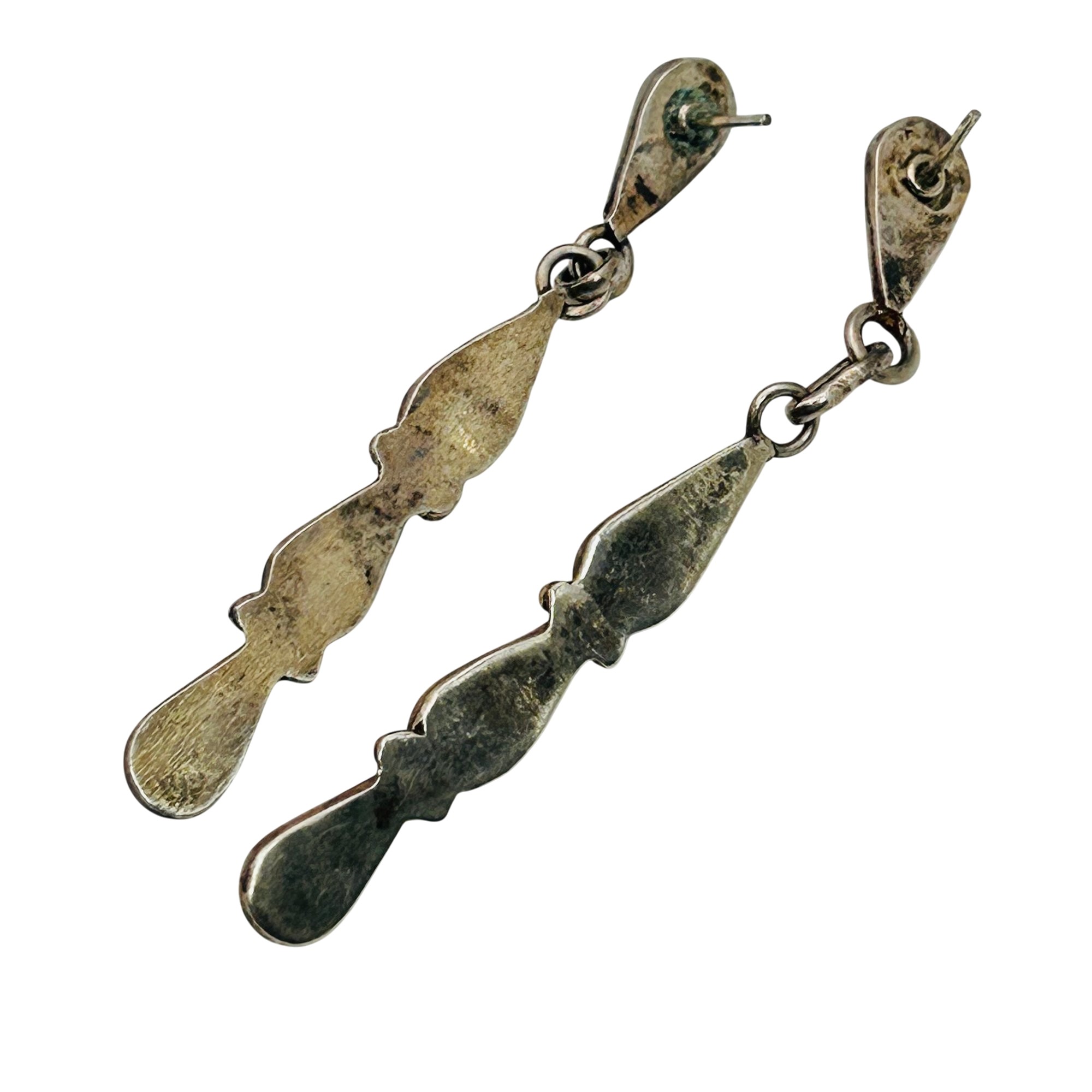 Vintage Zuni Sterling Snake Eye Earrings