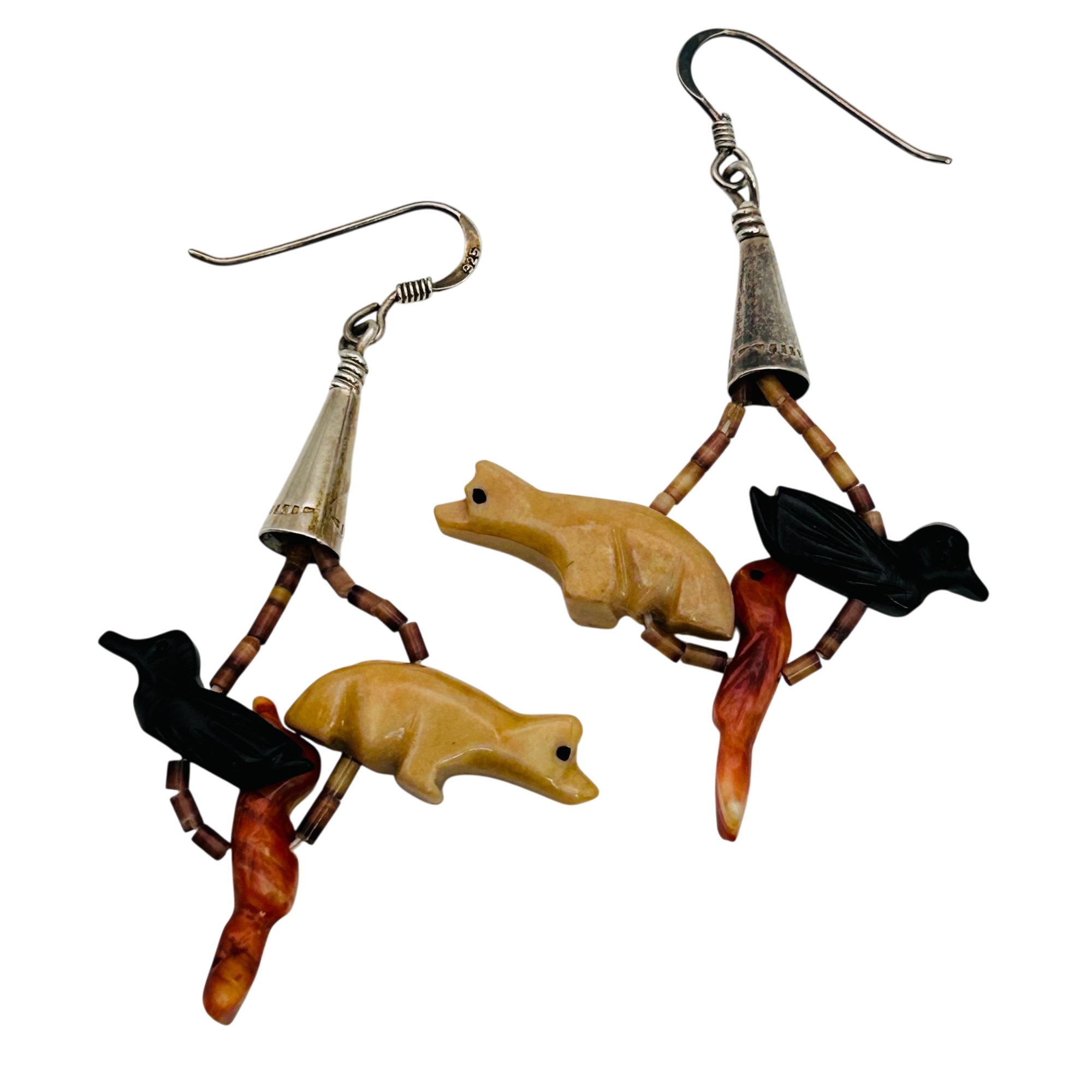 Zuni Sterling Fetish Earrings