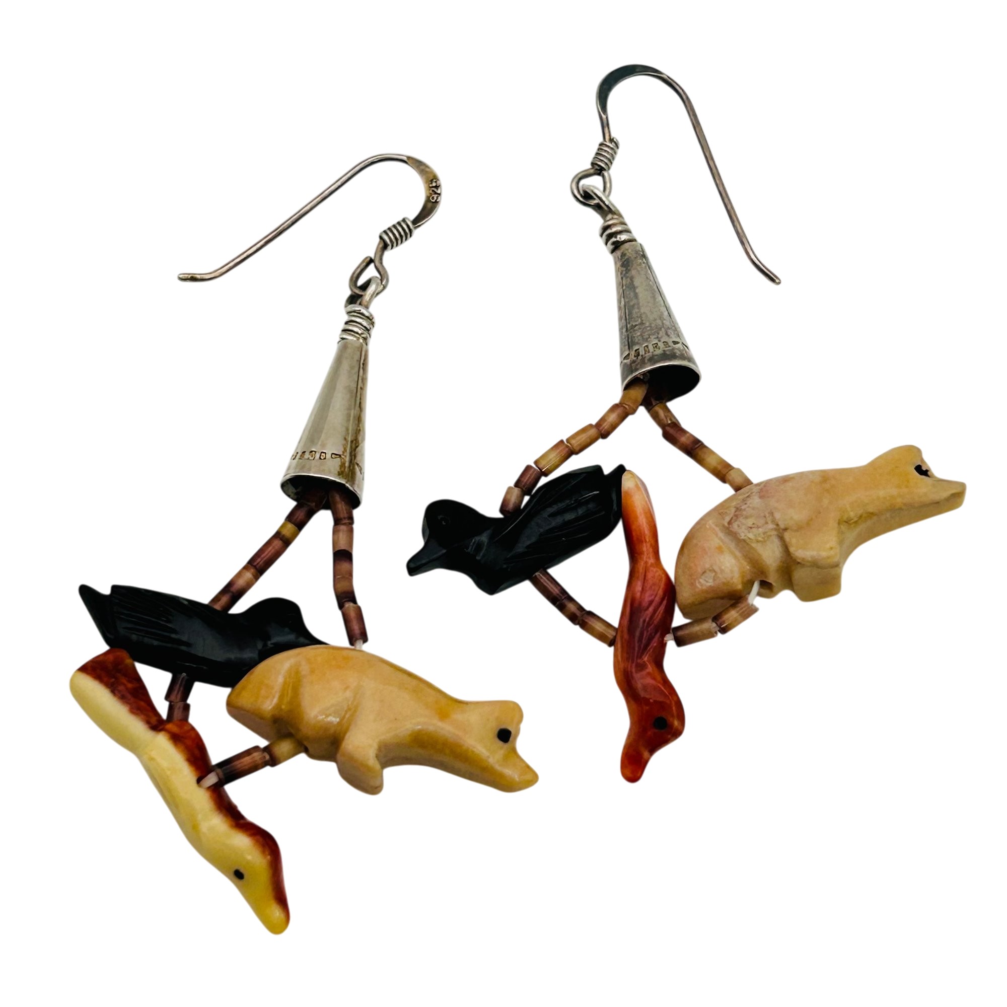 Zuni Sterling Fetish Earrings