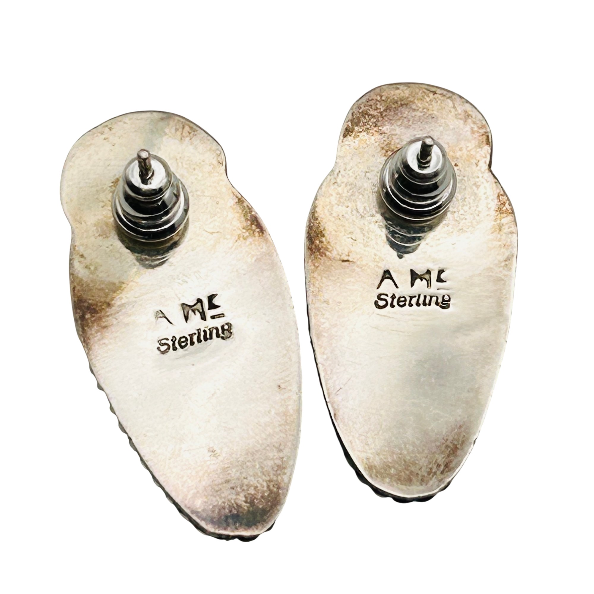 Alice McShirley Navajo Sterling White Buffalo Earrings