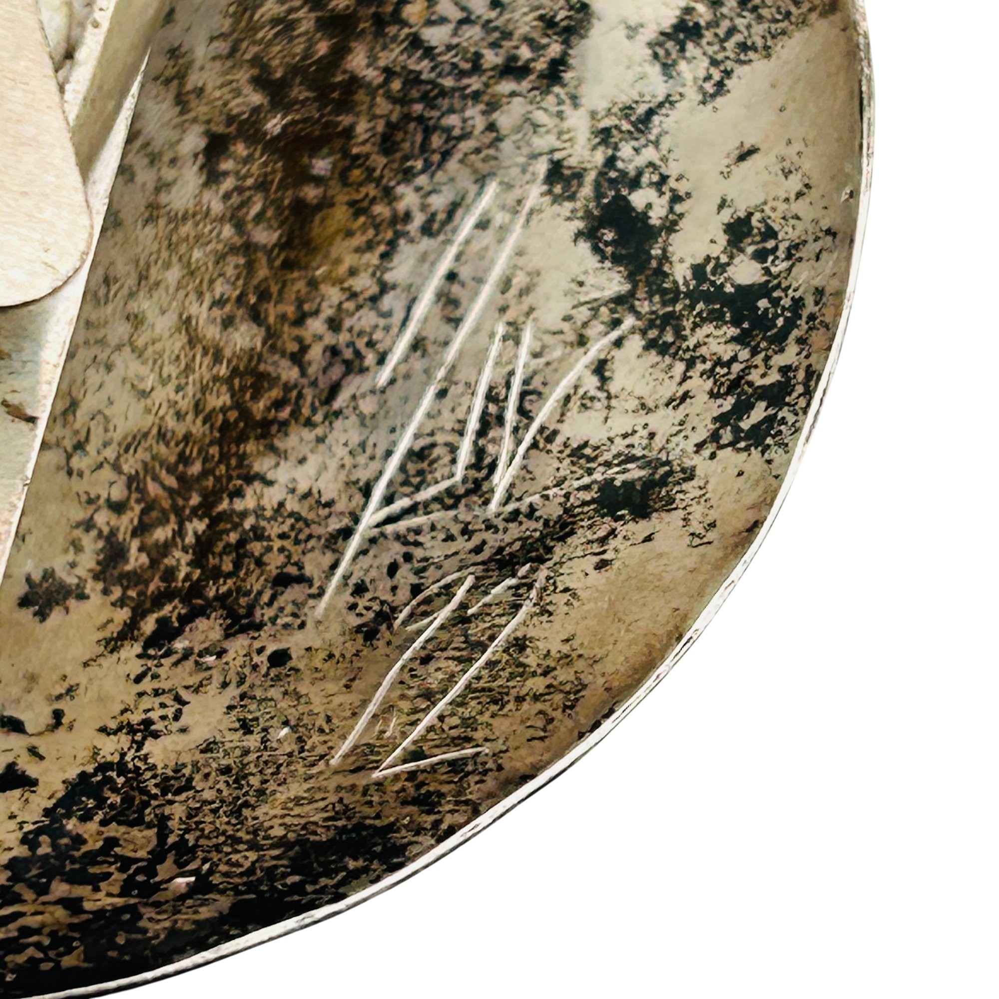 Signed Native Sterling Hammered Medallion Bolo Tie