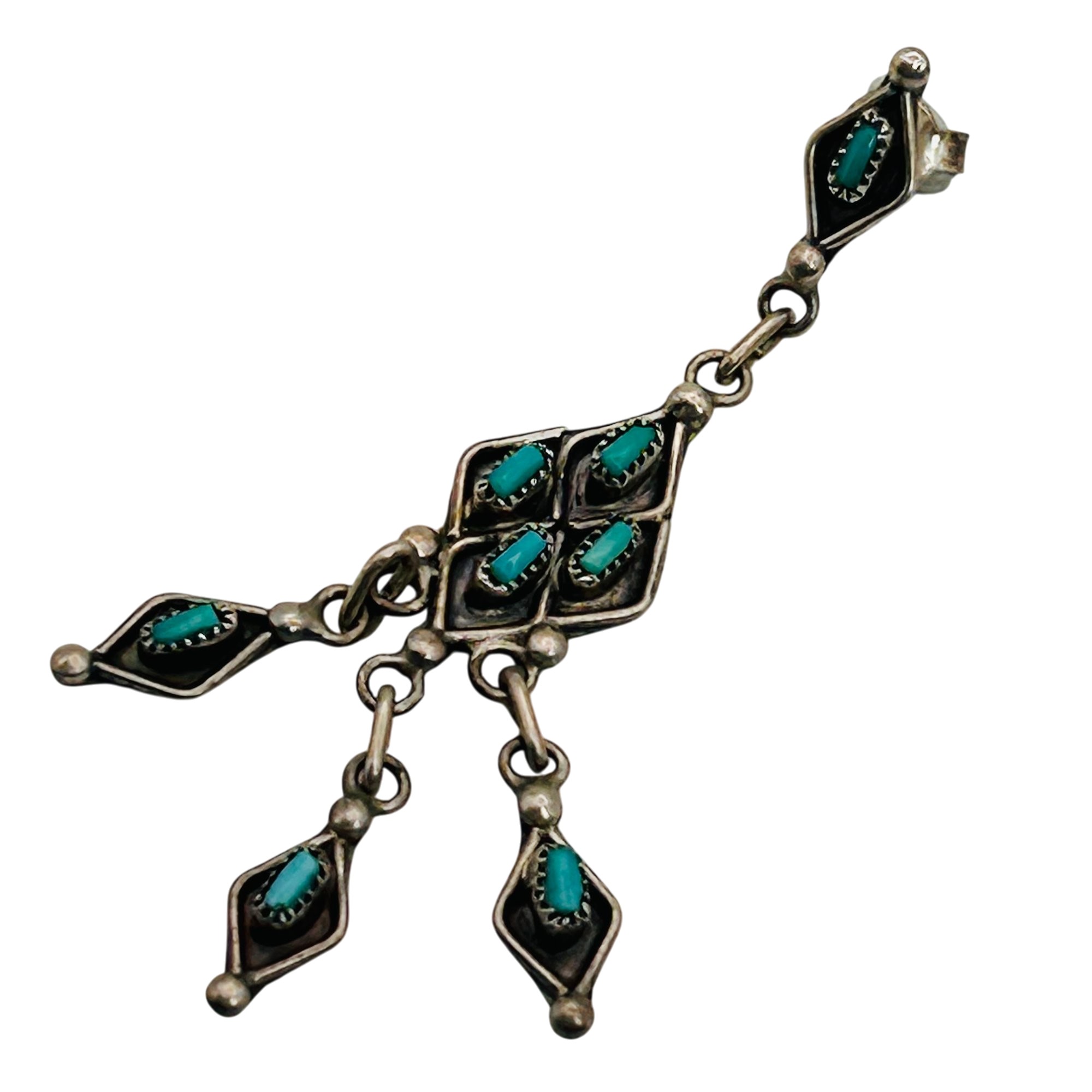 Vintage Zuni Sterling Needle Point Earrings
