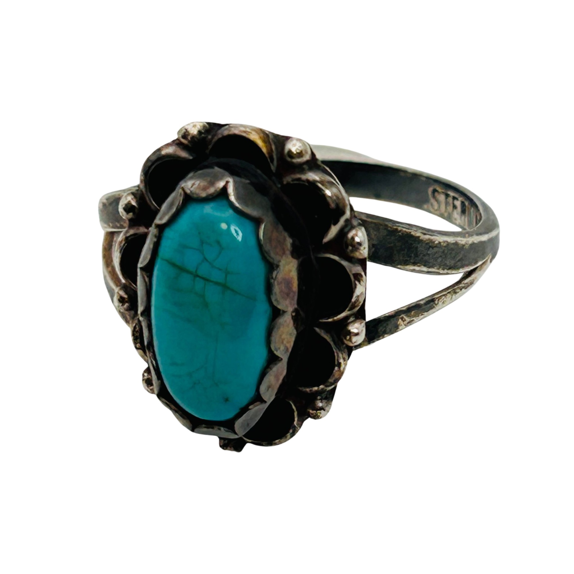 Ellen Myrtle Navajo Sterling Turquoise Ring Sz 7