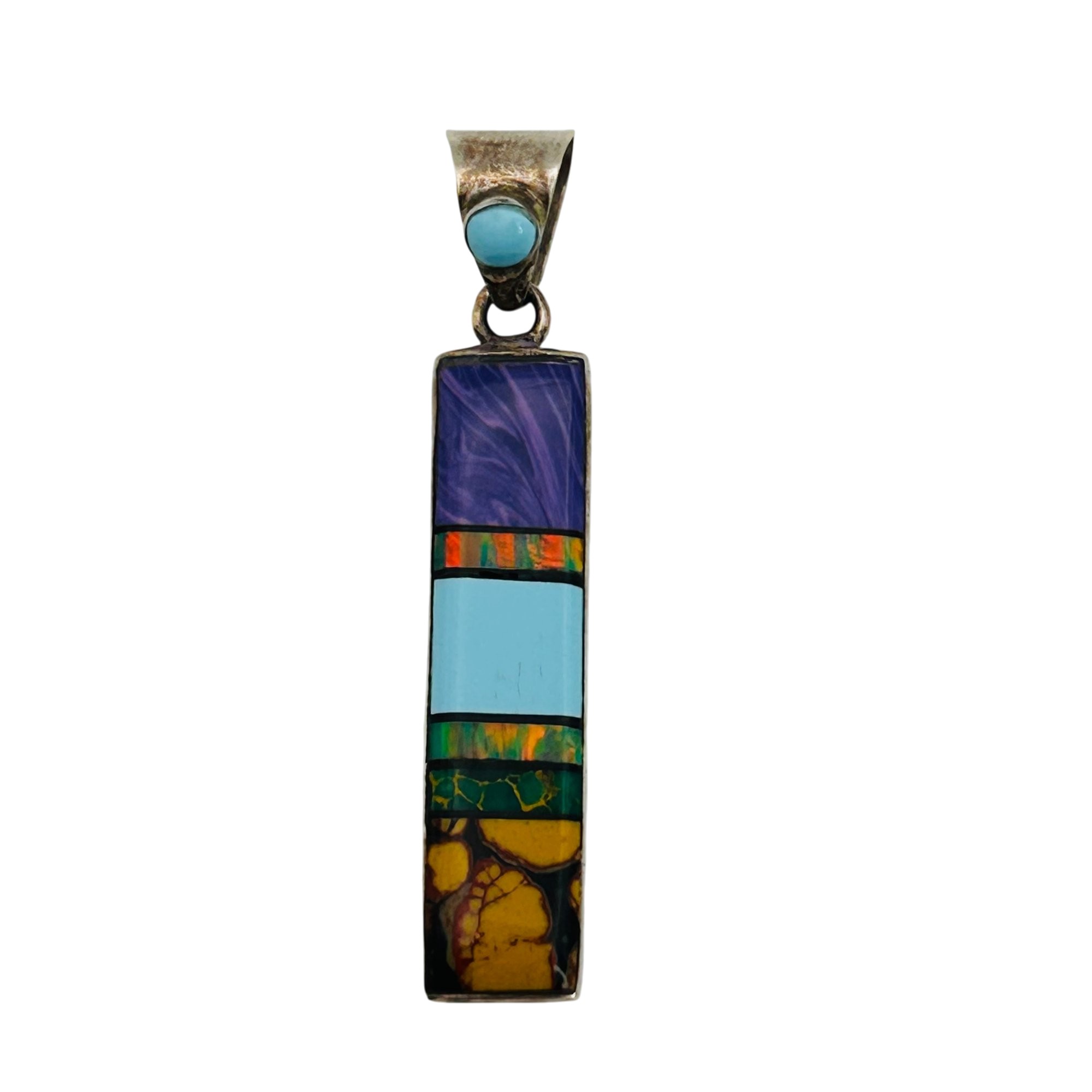 Signed Sterling Multi-Stone Pendant
