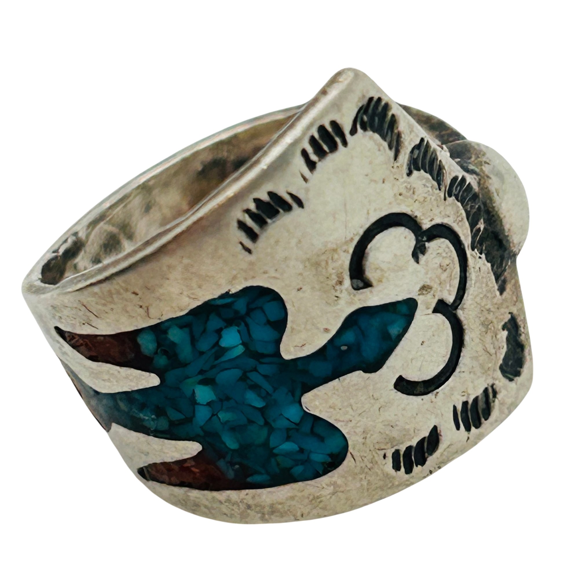 Navajo Sterling Thunderbird Ring Sz 5.5