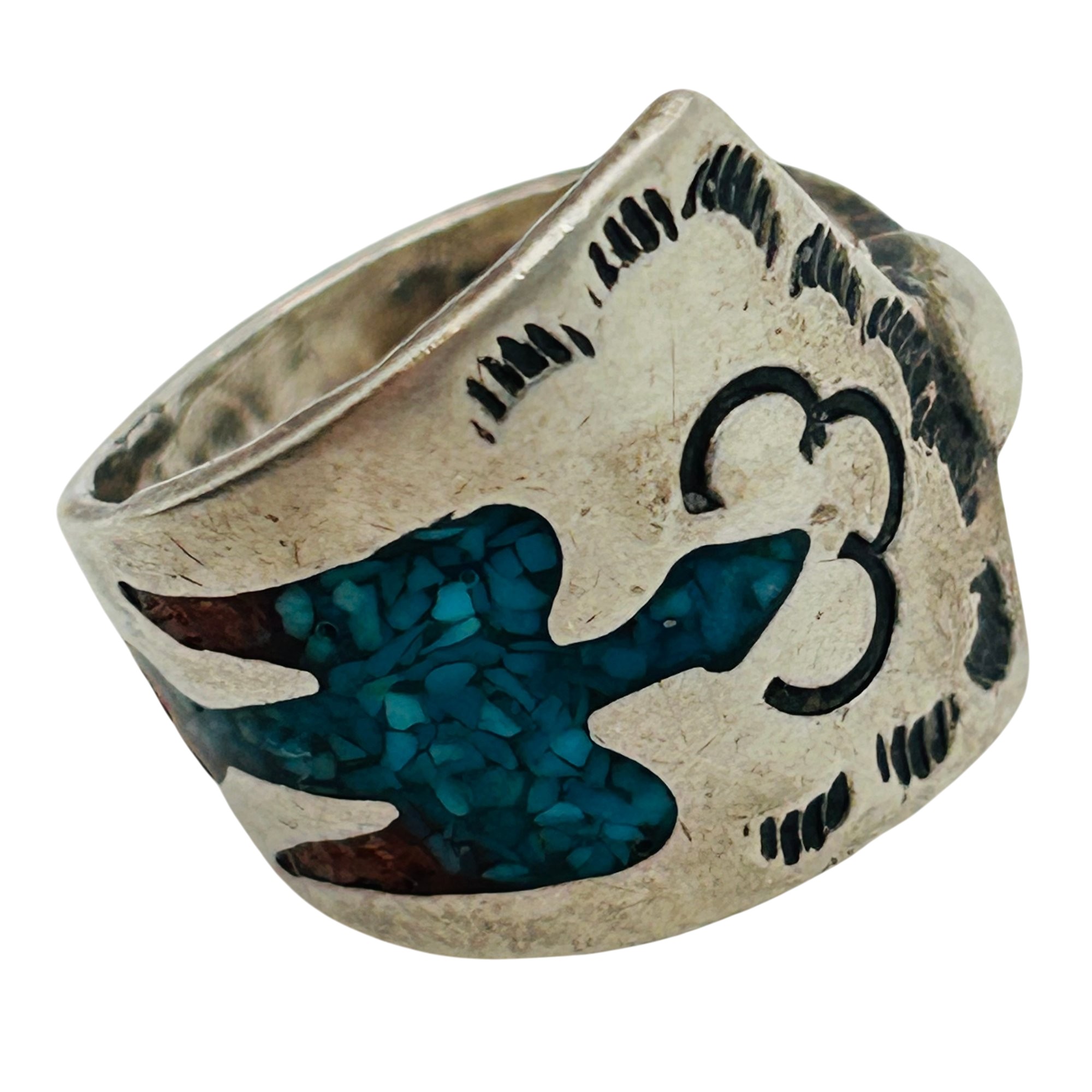 Navajo Sterling Thunderbird Ring Sz 5.5