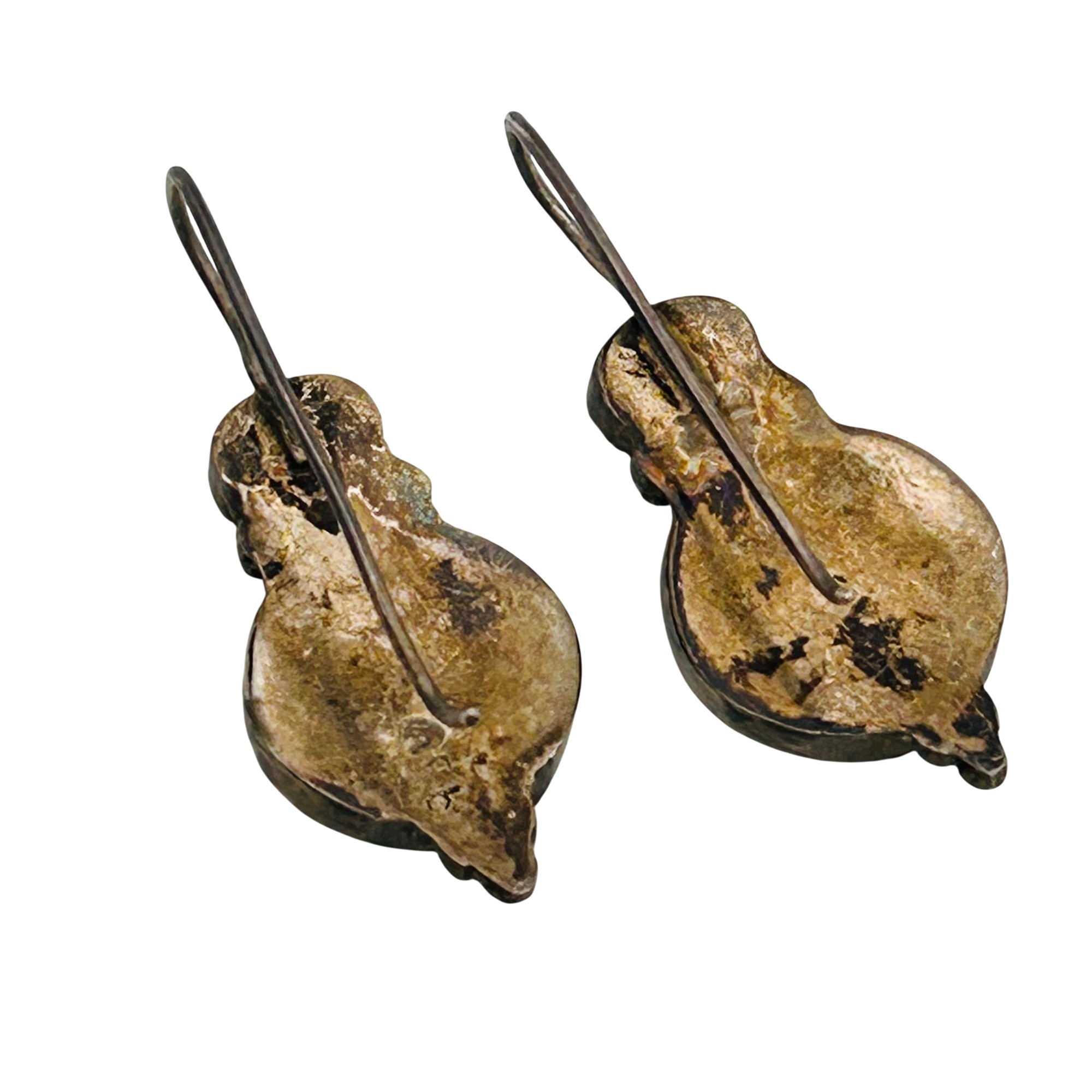 Signed Sterling Rhodonite Earrings